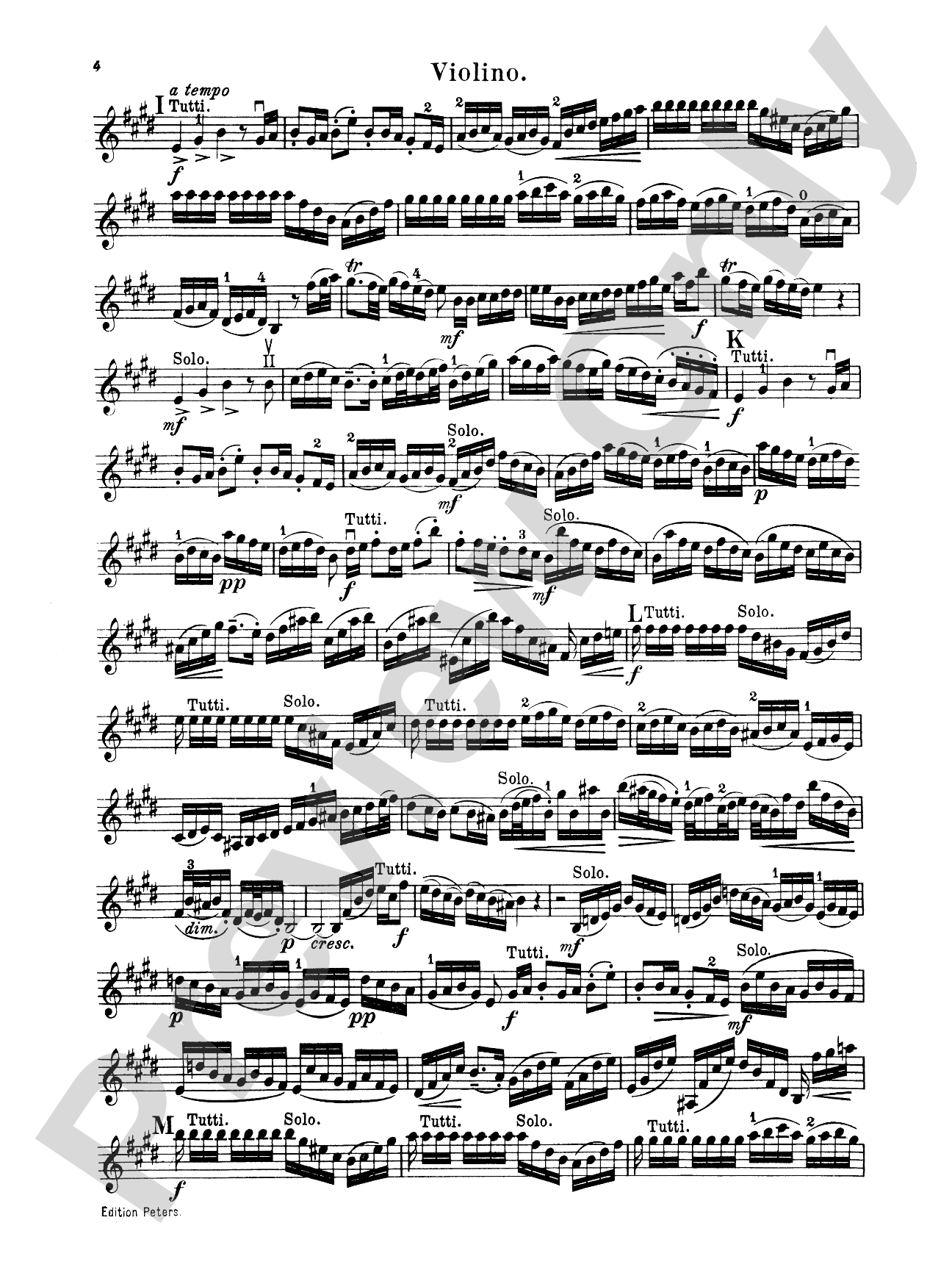 Bach: Violin Concerto No. 2 in E Major: Violin Book