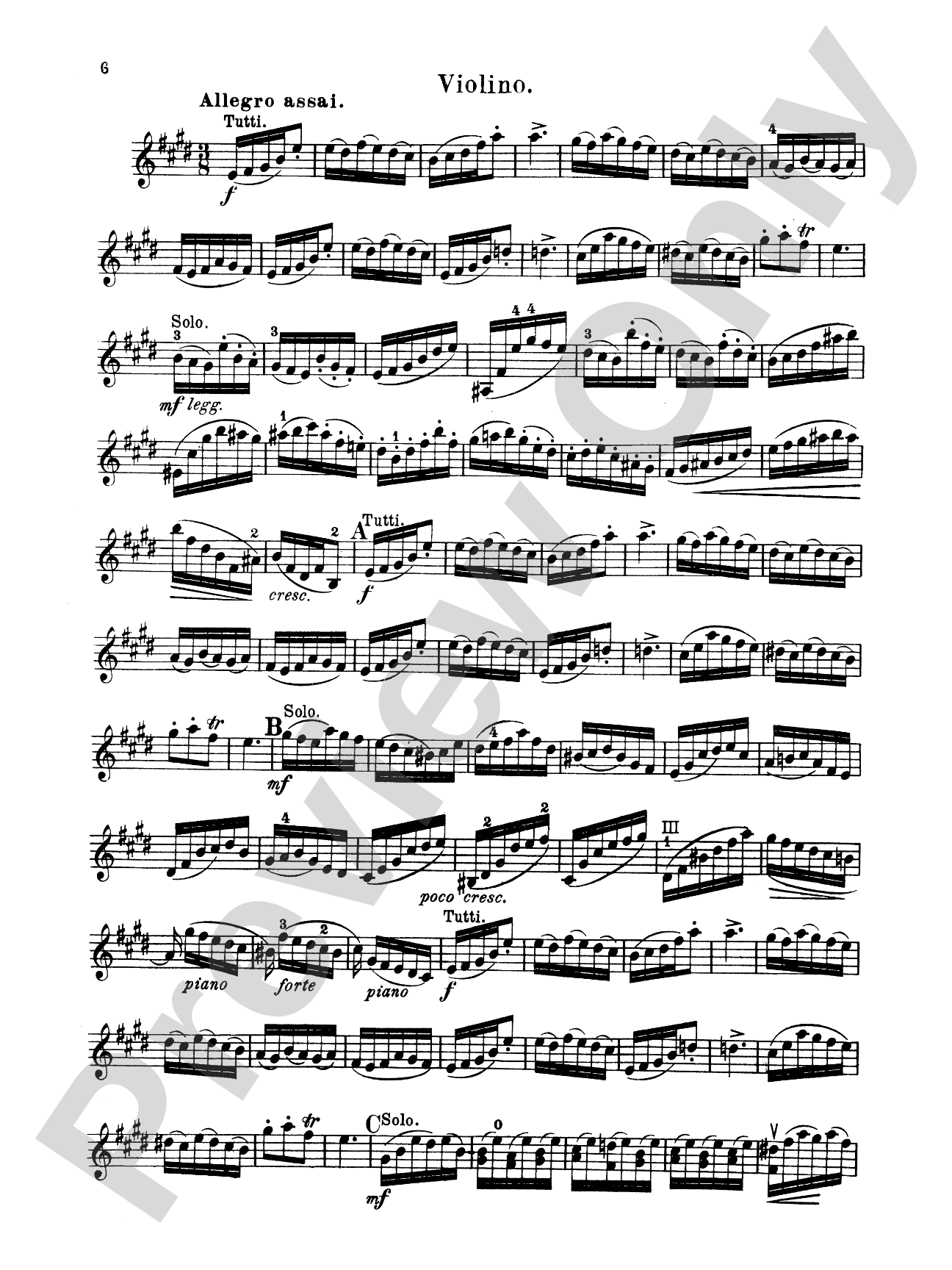 Bach: Violin Concerto No. 2 in E Major: Violin Book