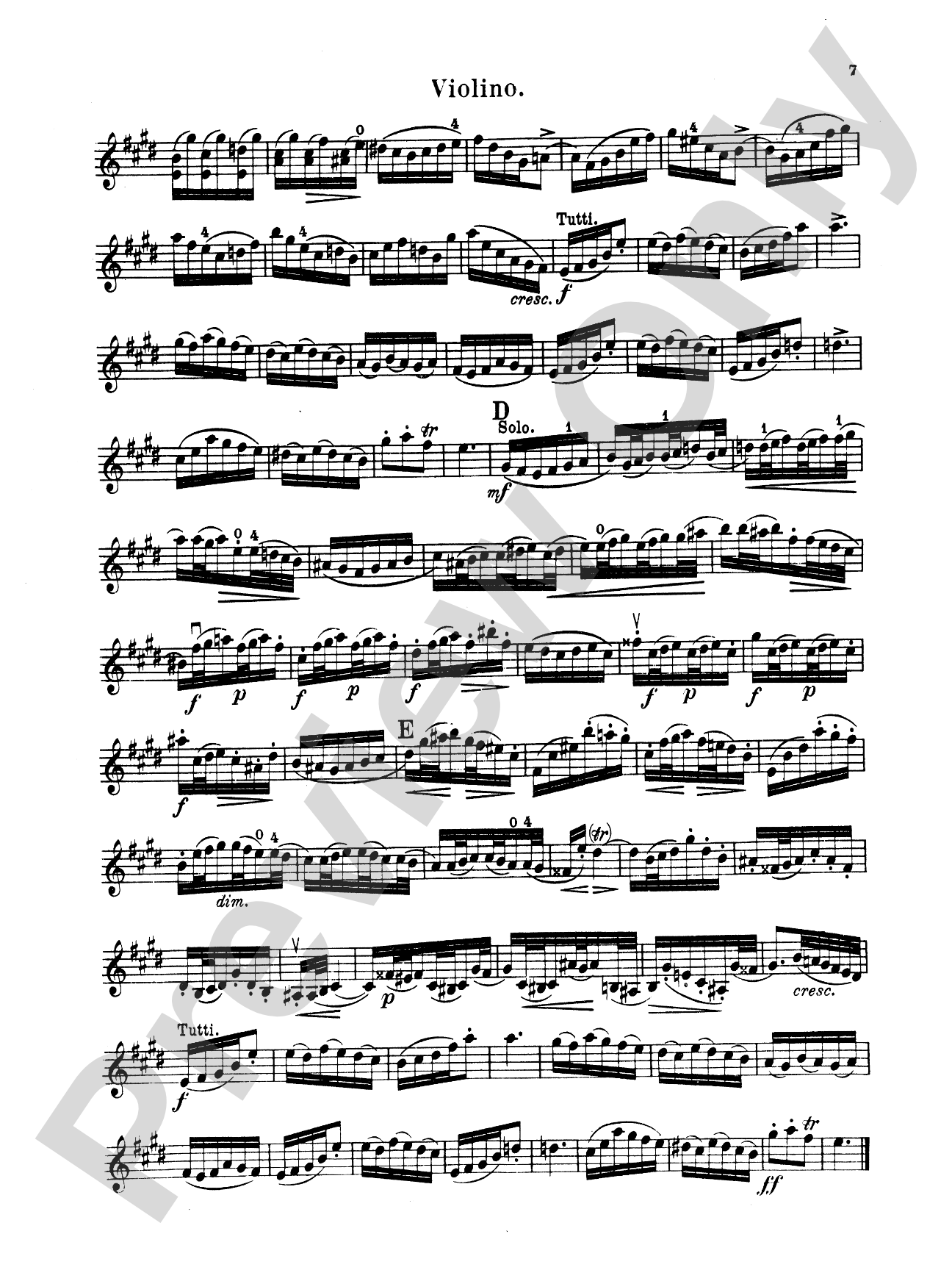 Bach: Violin Concerto No. 2 in E Major: Violin Book