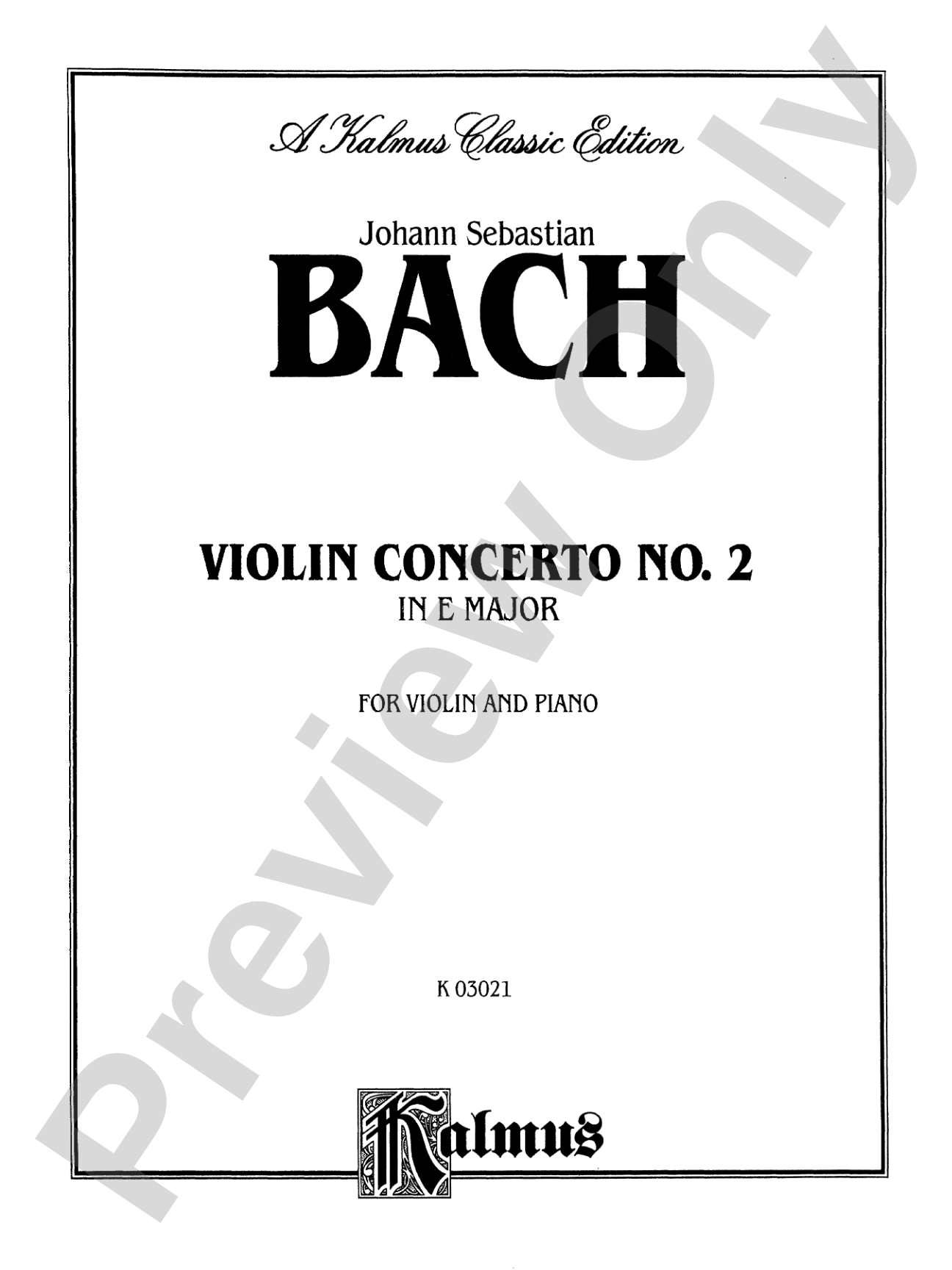 Bach: Violin Concerto No. 2 in E Major