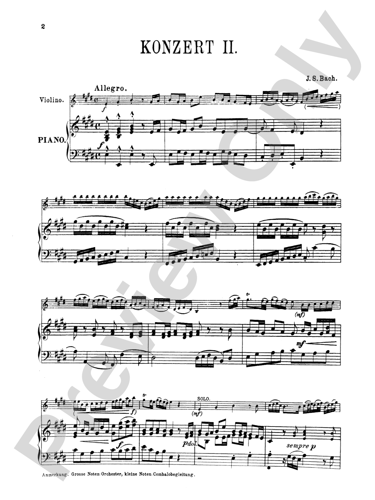 Bach: Violin Concerto No. 2 in E Major