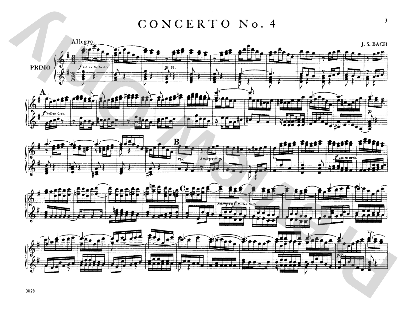 Bach: Brandenburg Concertos (Volume II) (Arr. Max Reger): Piano Duet (1 Piano, 4 Hands) Comb Bound Book