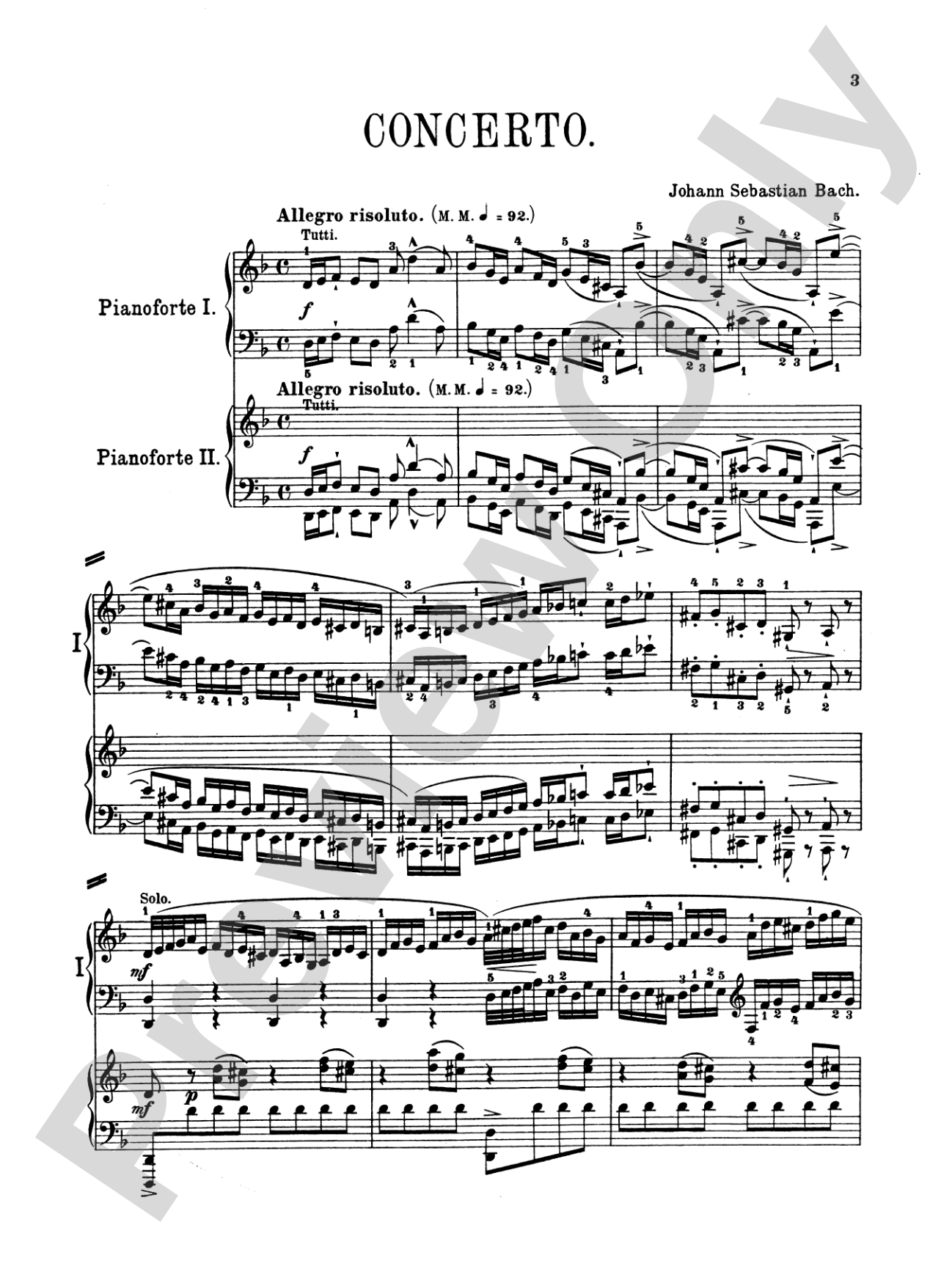 Bach: Piano Concerto in D Minor: Piano Duo (2 Pianos, 4 Hands) Book (2 copies required)