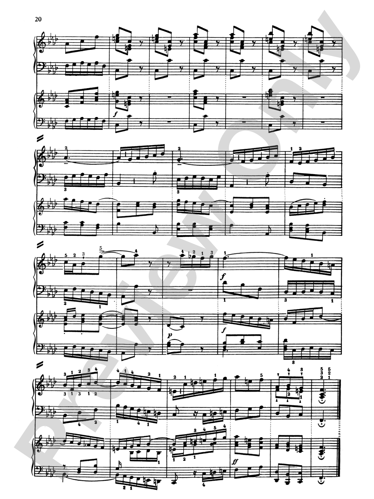 Bach: Piano Concerto in F Minor: Piano Duo (2 Pianos, 4 Hands) Book (2 copies required)