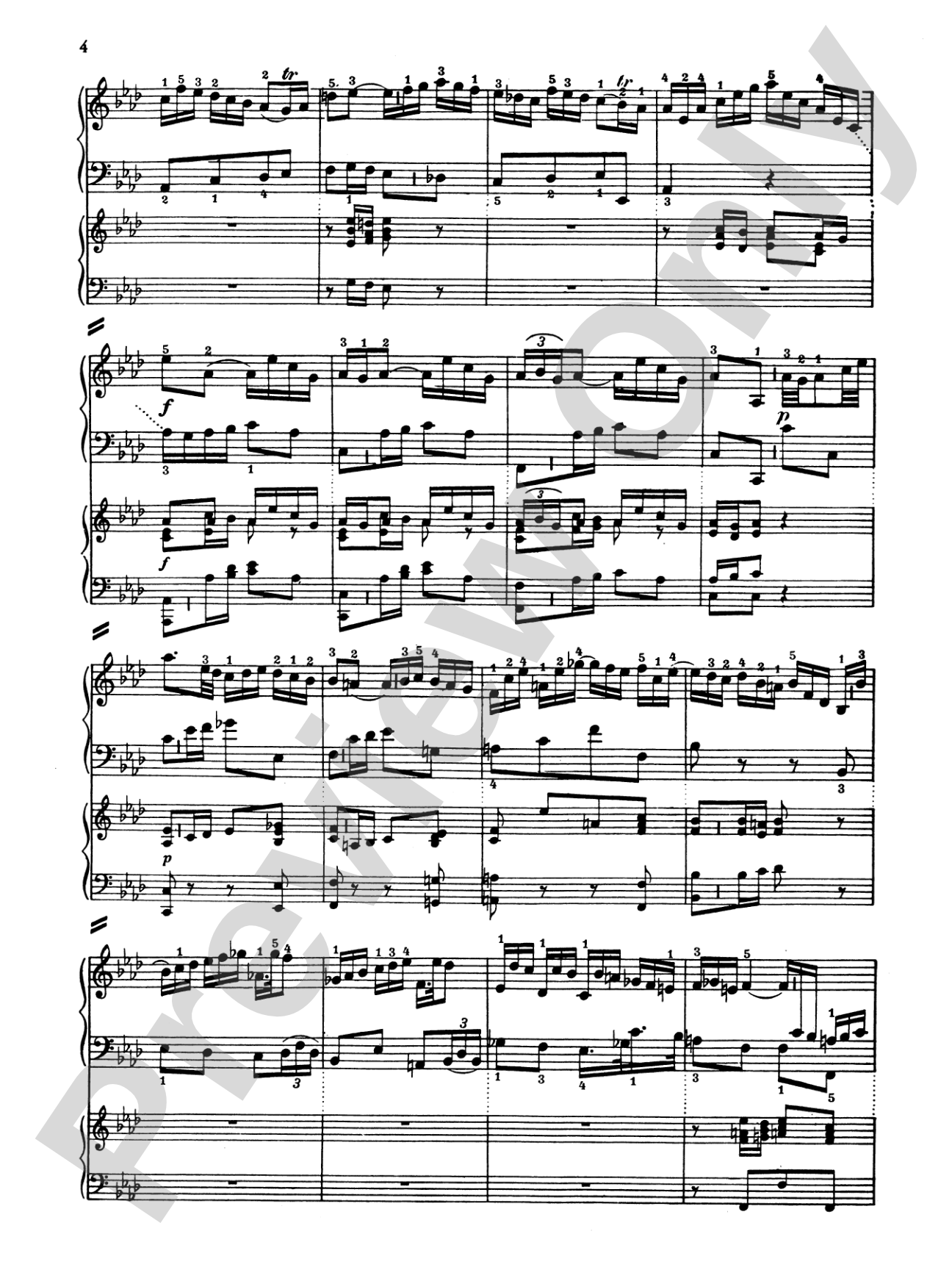 Bach: Piano Concerto in F Minor: Piano Duo (2 Pianos, 4 Hands) Book (2 copies required)