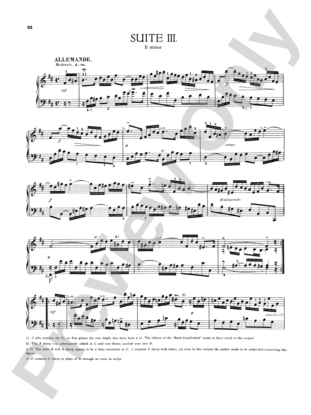 Bach: Six French Suites (Ed. Hans Bischoff)