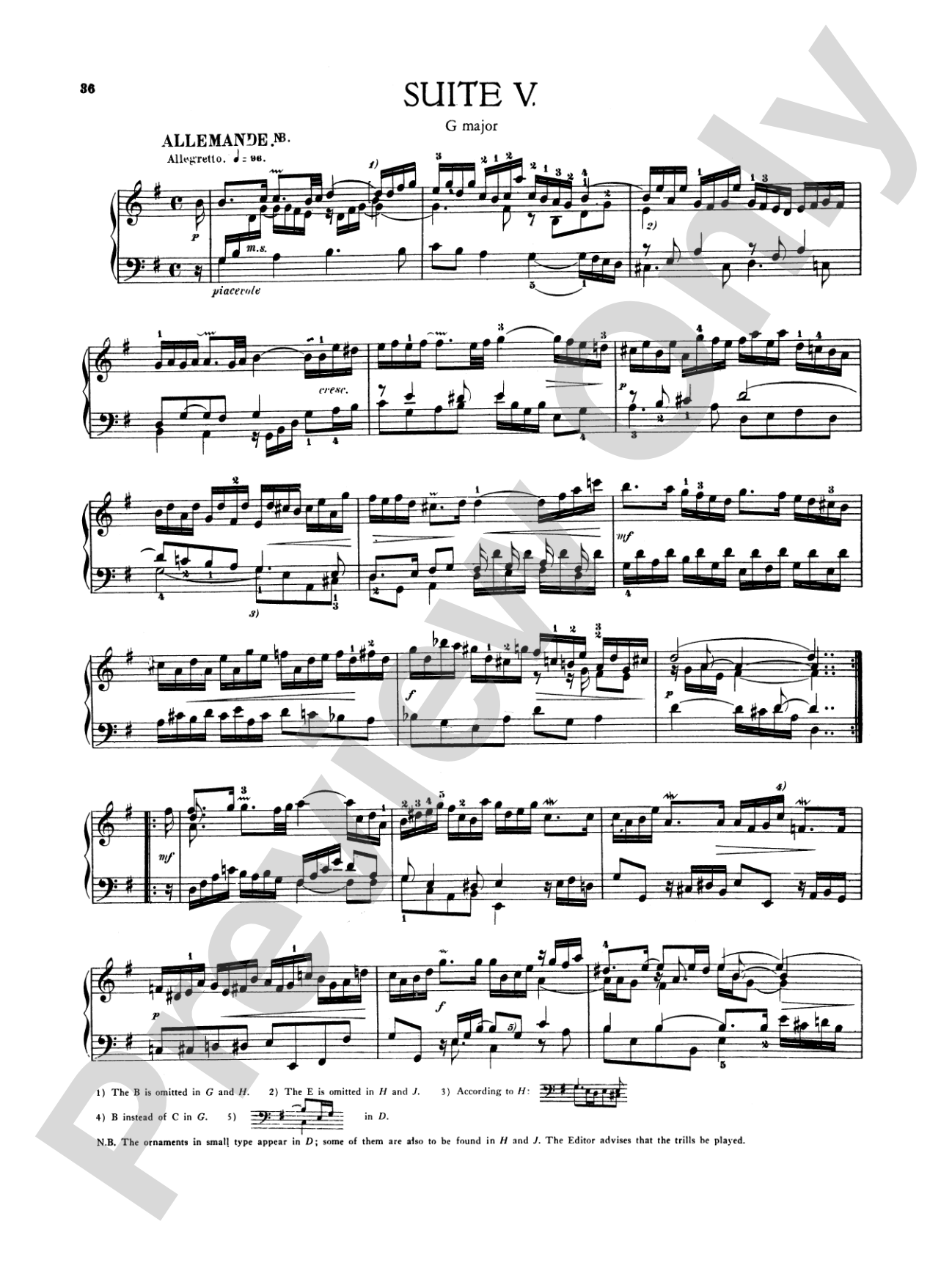 Bach: Six French Suites (Ed. Hans Bischoff)
