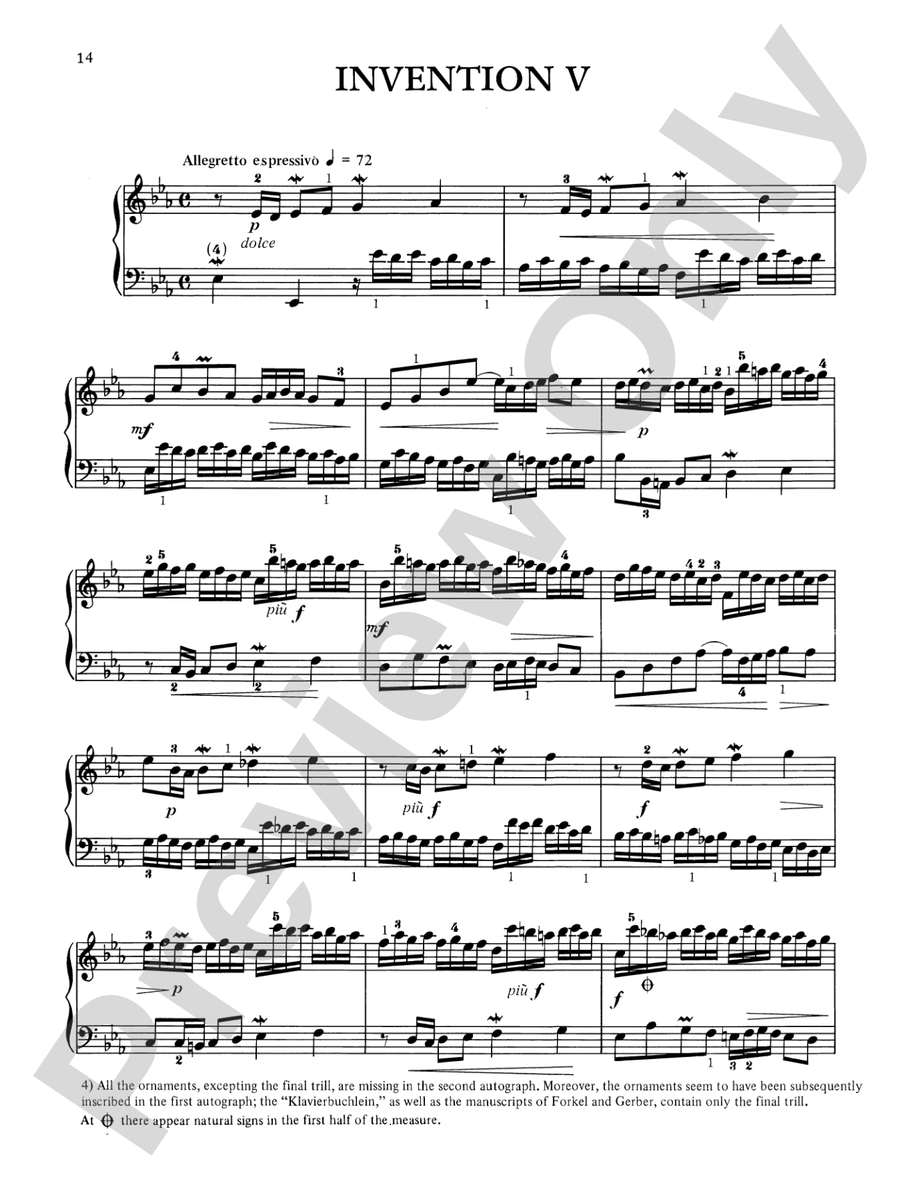 Bach: Two and Three-Part Inventions (Ed. Hans Bischoff)