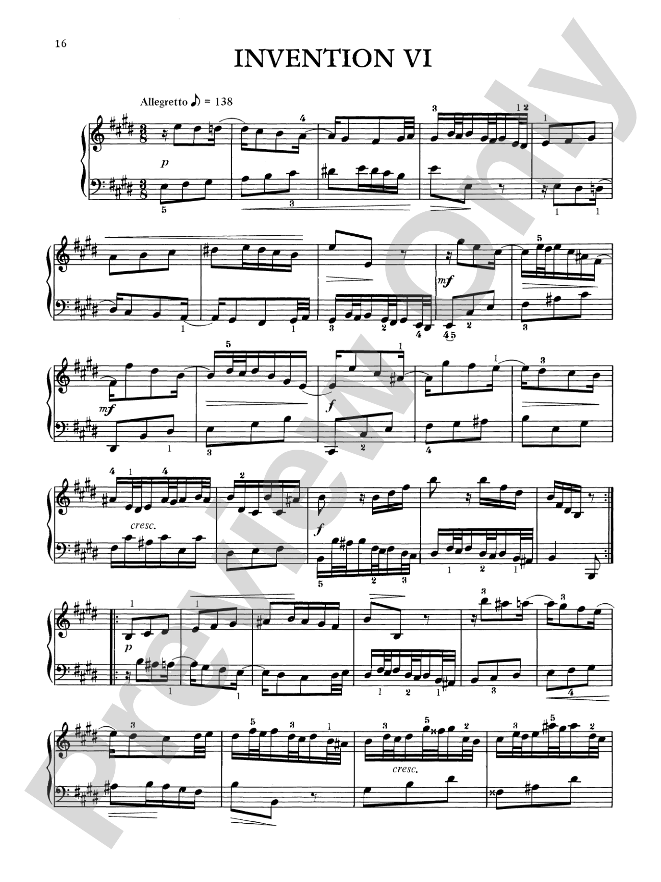 Bach: Two and Three-Part Inventions (Ed. Hans Bischoff)