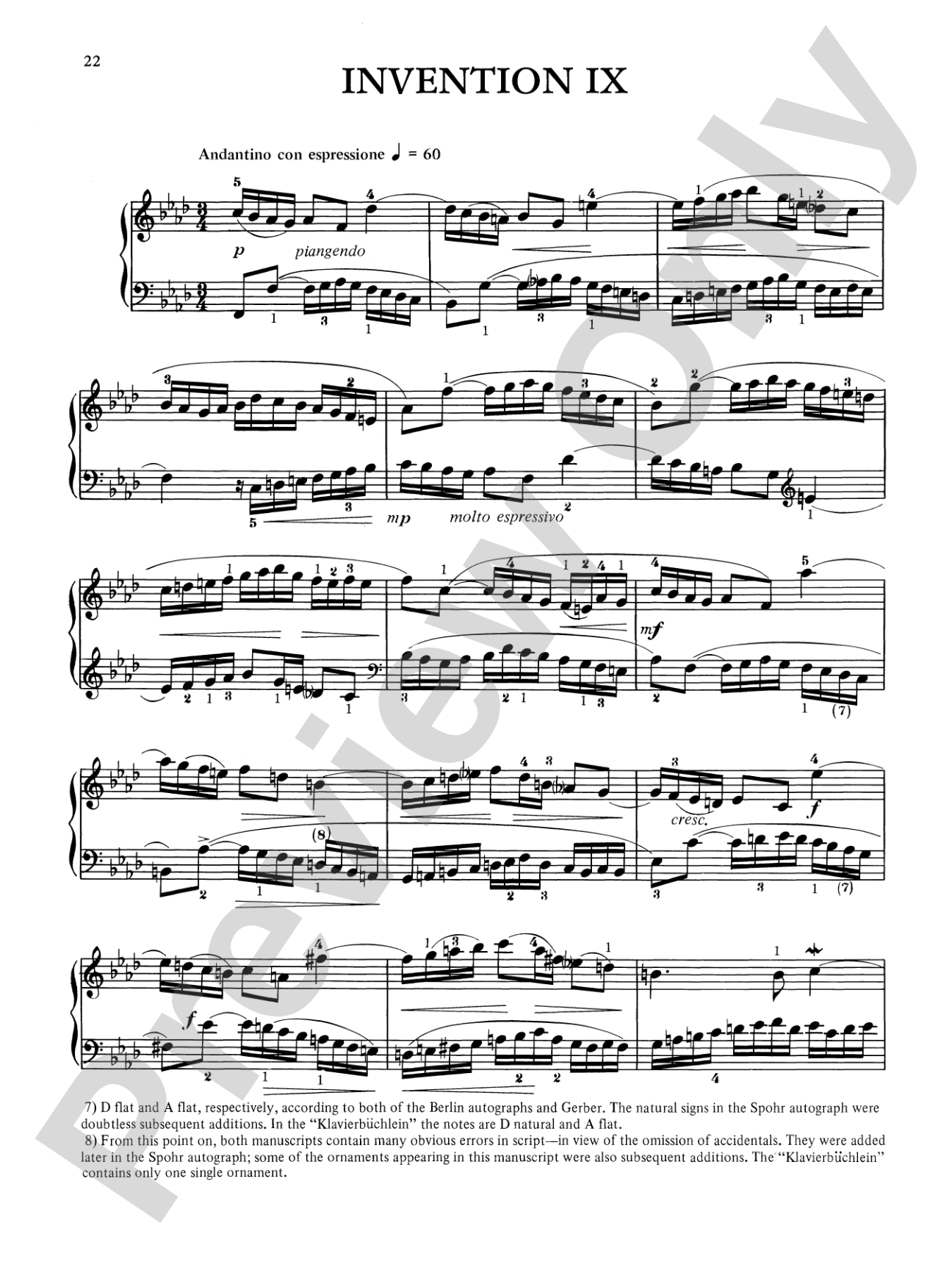 Bach: Two and Three-Part Inventions (Ed. Hans Bischoff)