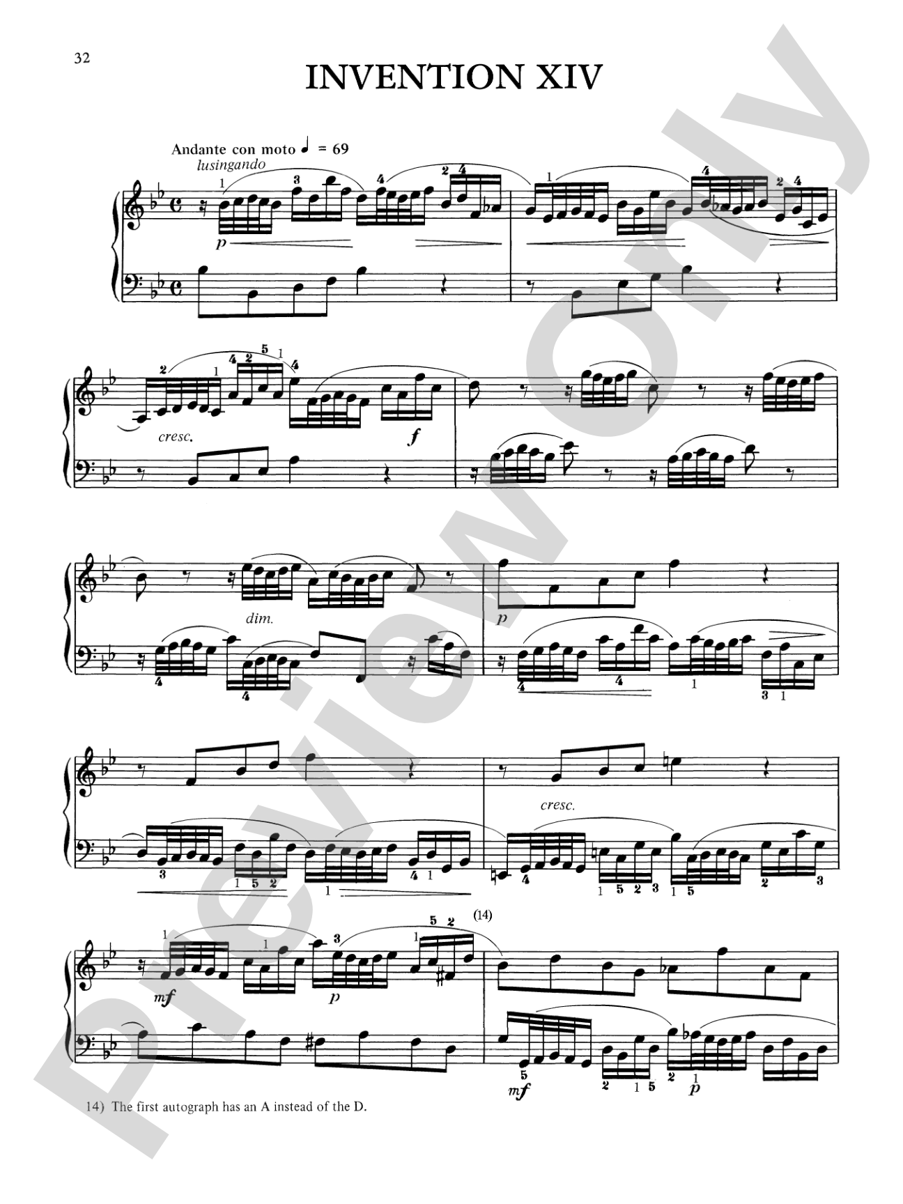 Bach: Two and Three-Part Inventions (Ed. Hans Bischoff)