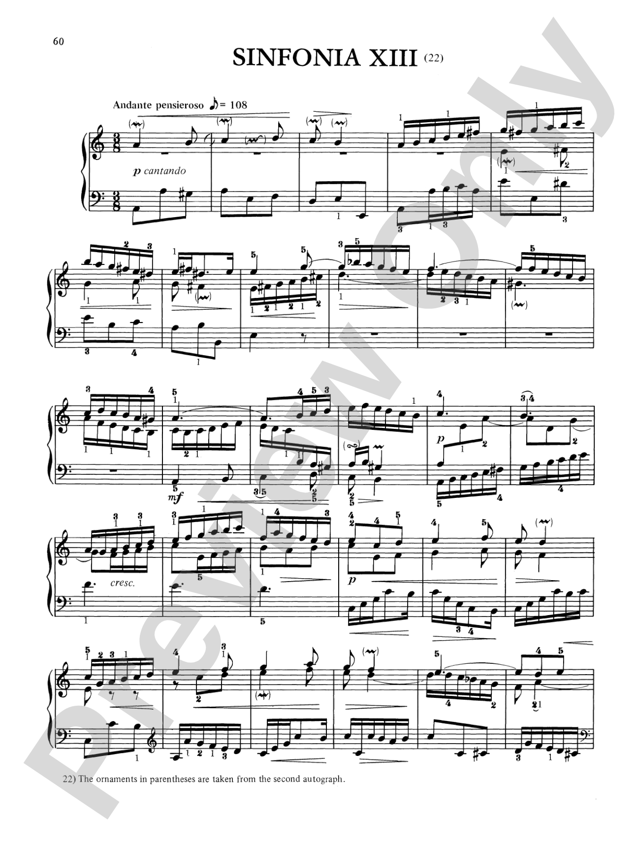 Bach: Two and Three-Part Inventions (Ed. Hans Bischoff)