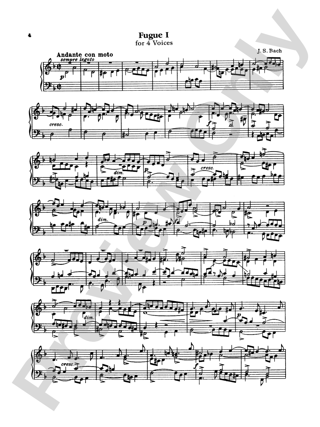 Bach: The Art of the Fugue (Ed. Carl Czerny): Piano Book
