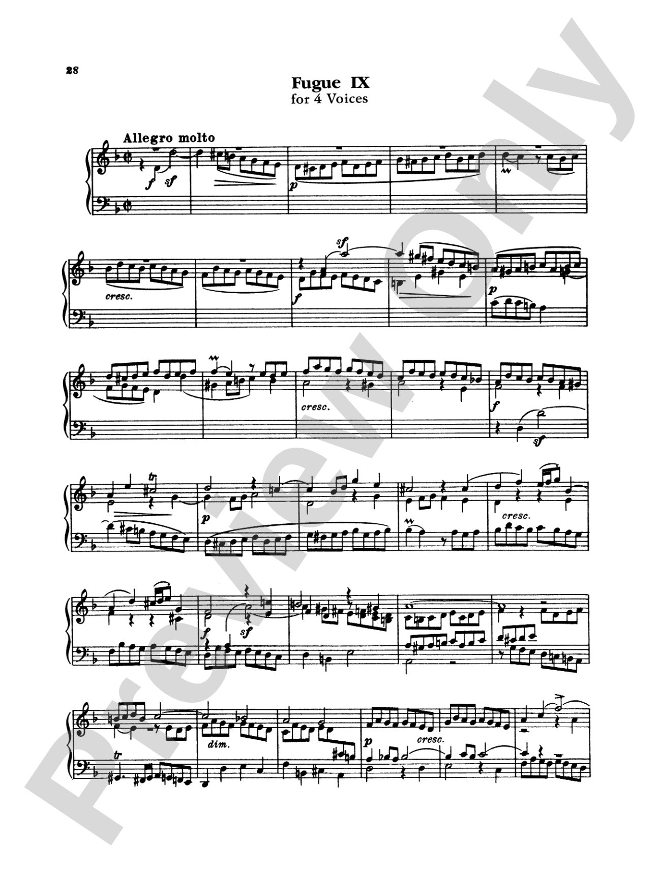 Bach: The Art of the Fugue (Ed. Carl Czerny)