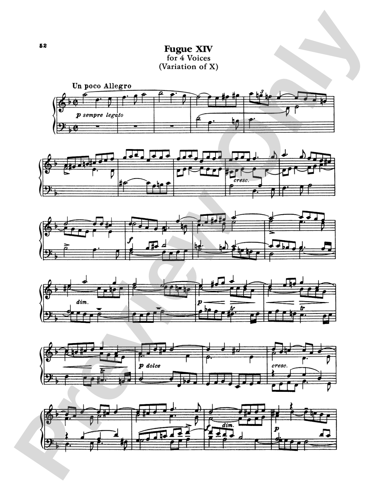 Bach: The Art of the Fugue (Ed. Carl Czerny)