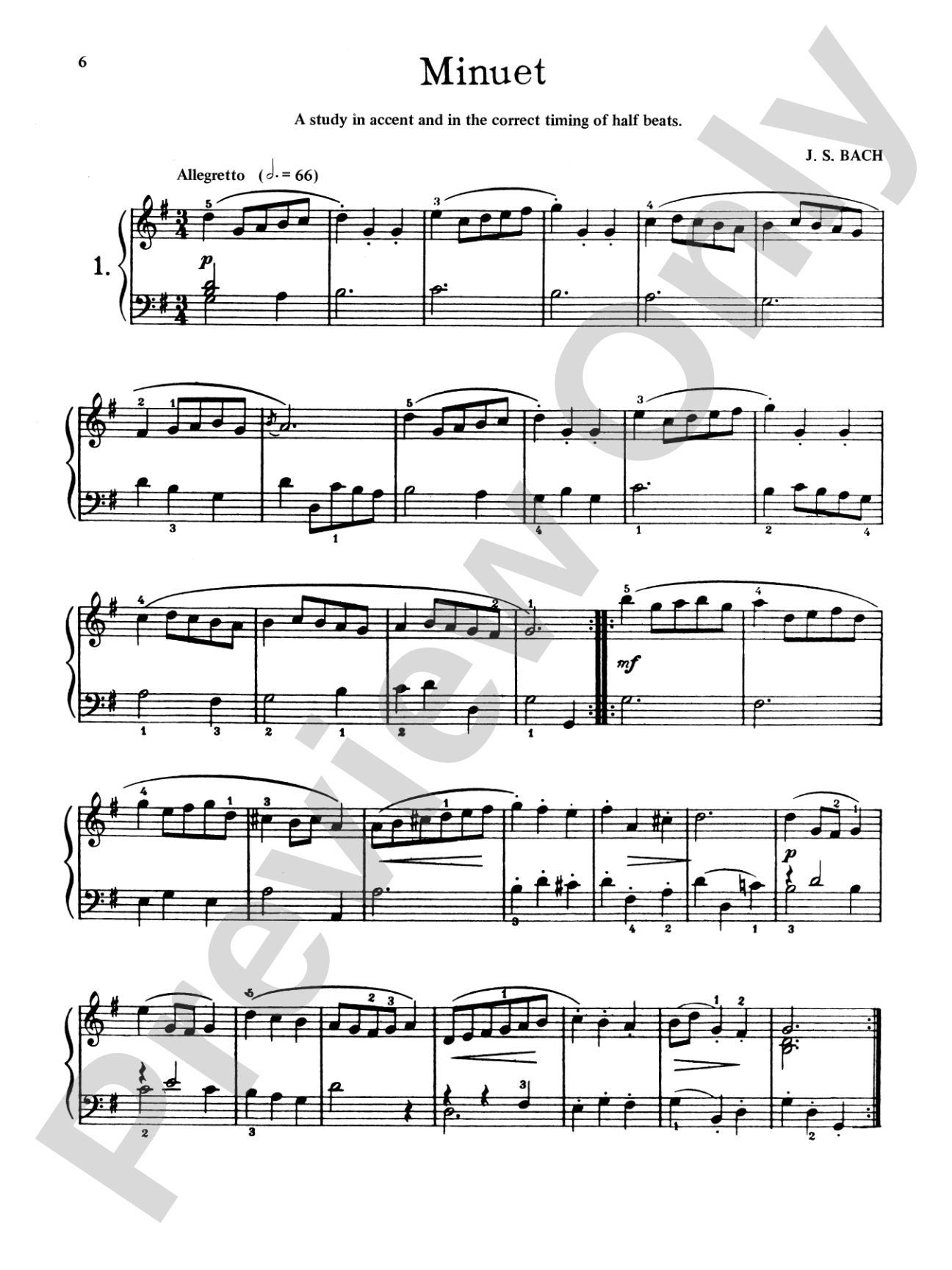 Bach: First Lessons in Bach (Ed. Carroll): Piano Book