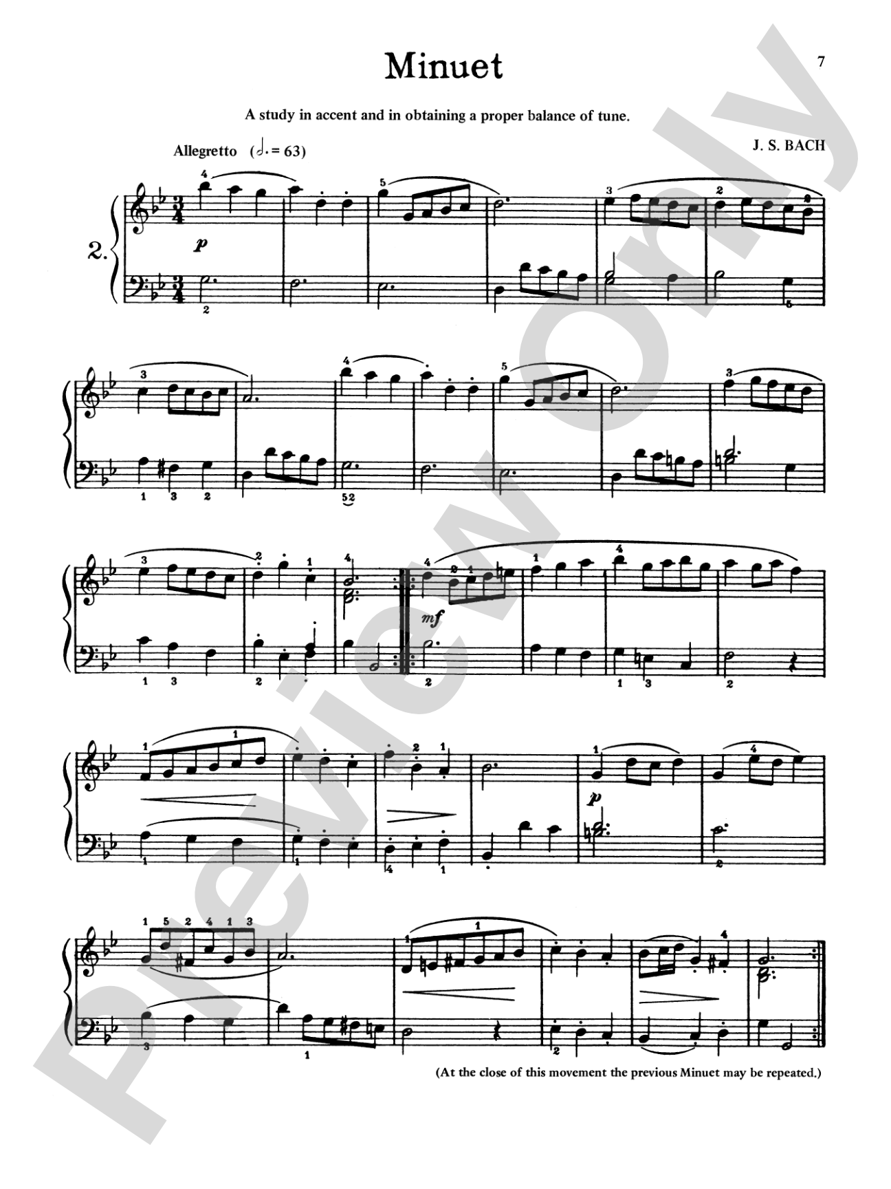 Bach: First Lessons in Bach (Ed. Carroll)
