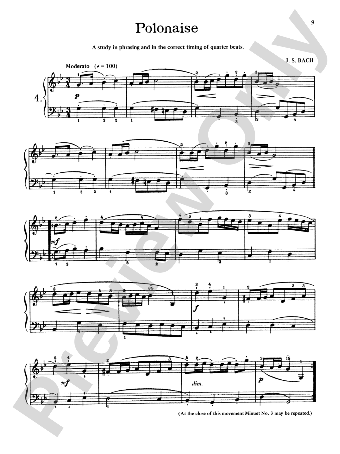 Bach: First Lessons in Bach (Ed. Carroll)