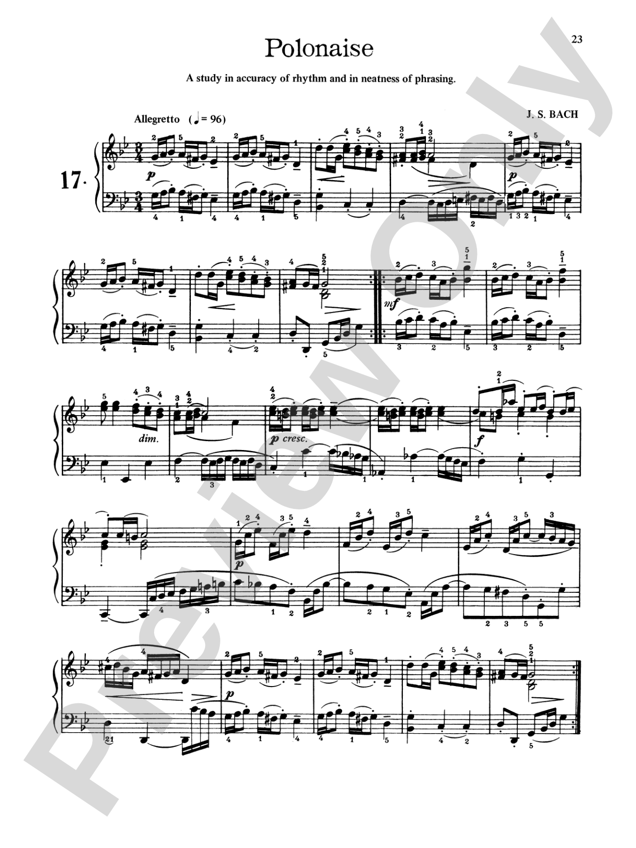 Bach: First Lessons in Bach (Ed. Carroll)