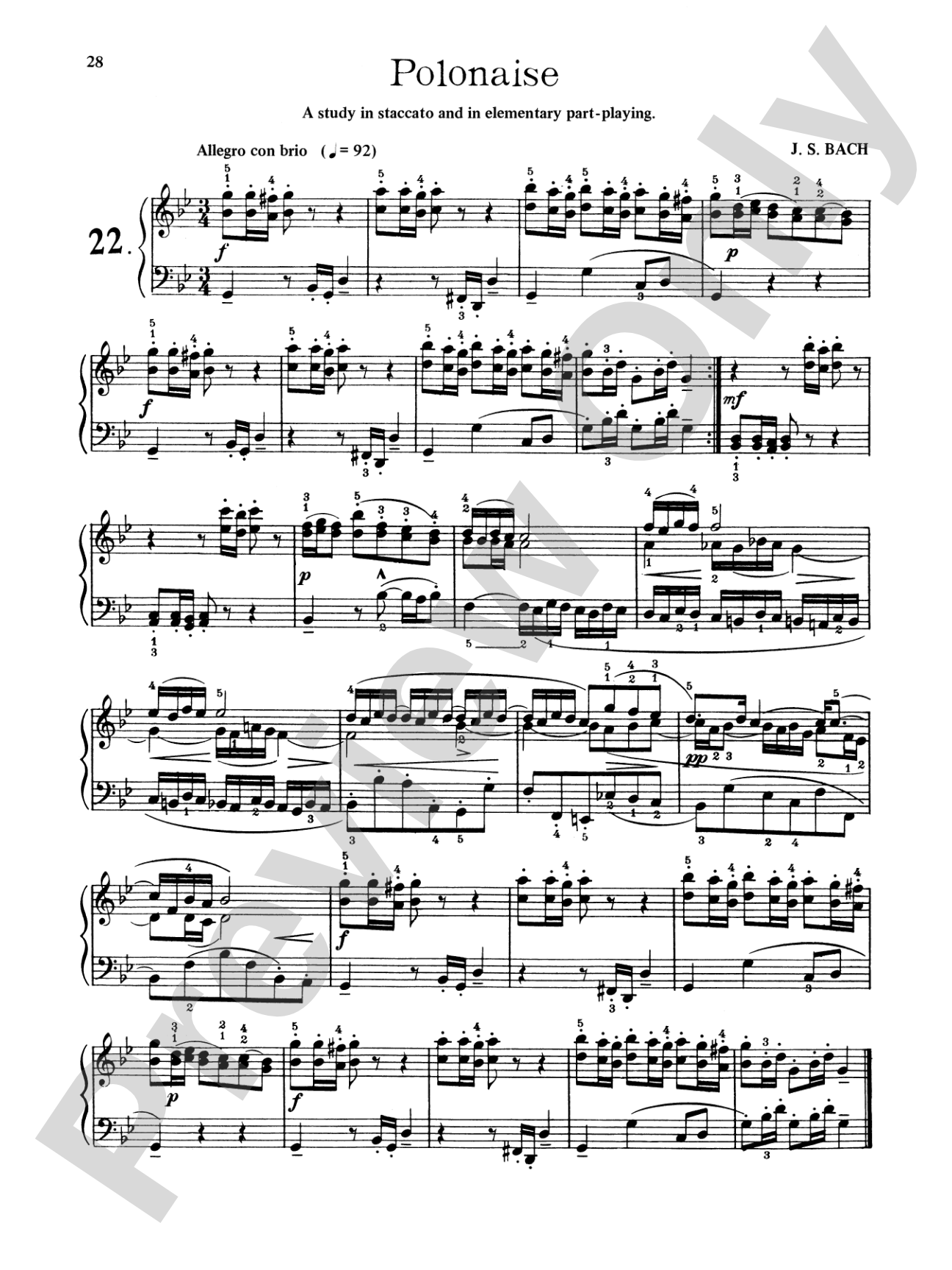 Bach: First Lessons in Bach (Ed. Carroll)