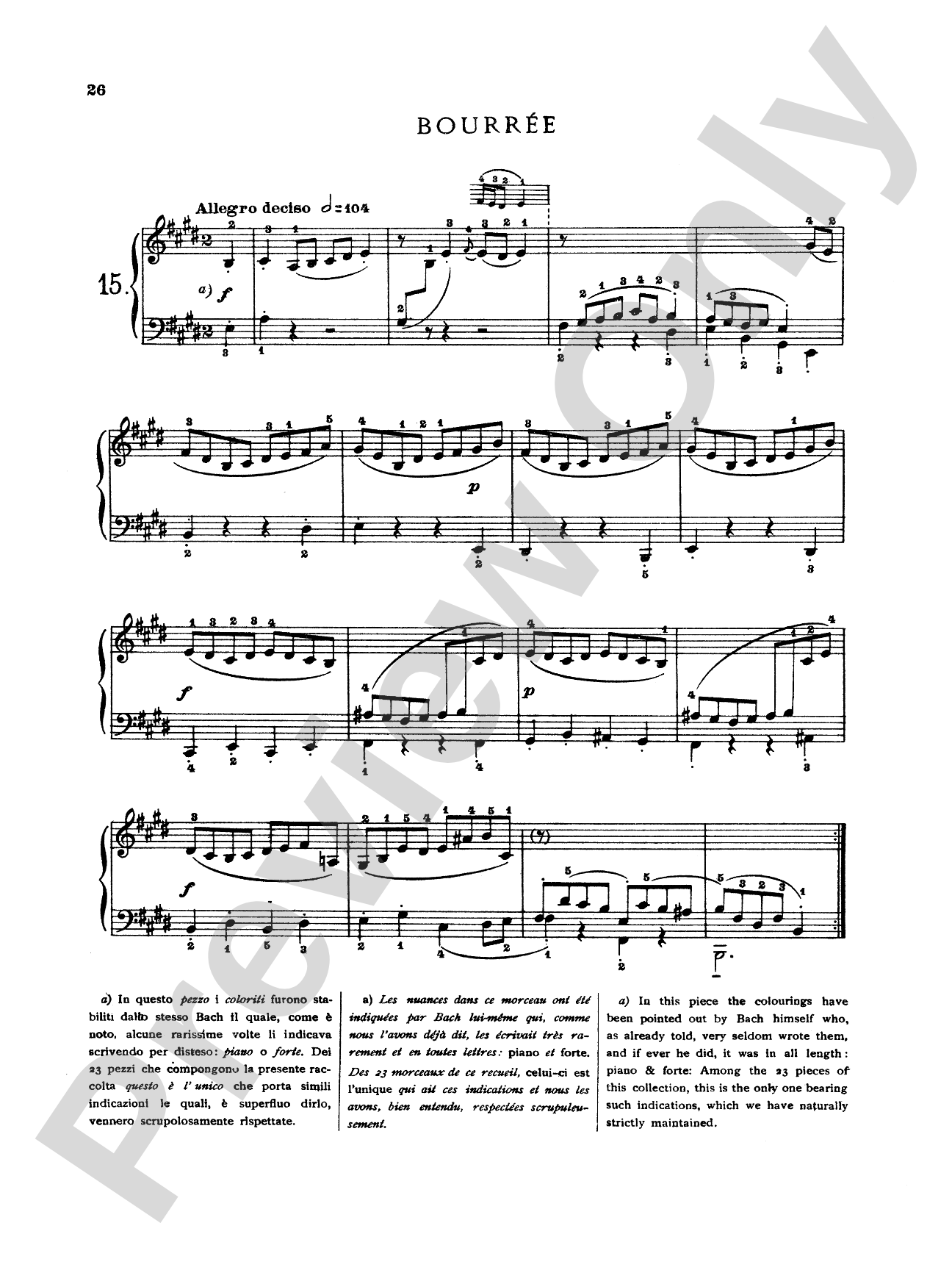 Bach: Twenty Three Easy Pieces (Ed. Mugellini)