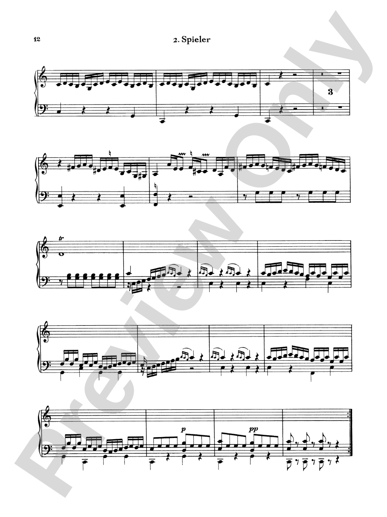 Bach: Sonata in C Major: Piano Duet (1 Piano, 4 Hands) Book