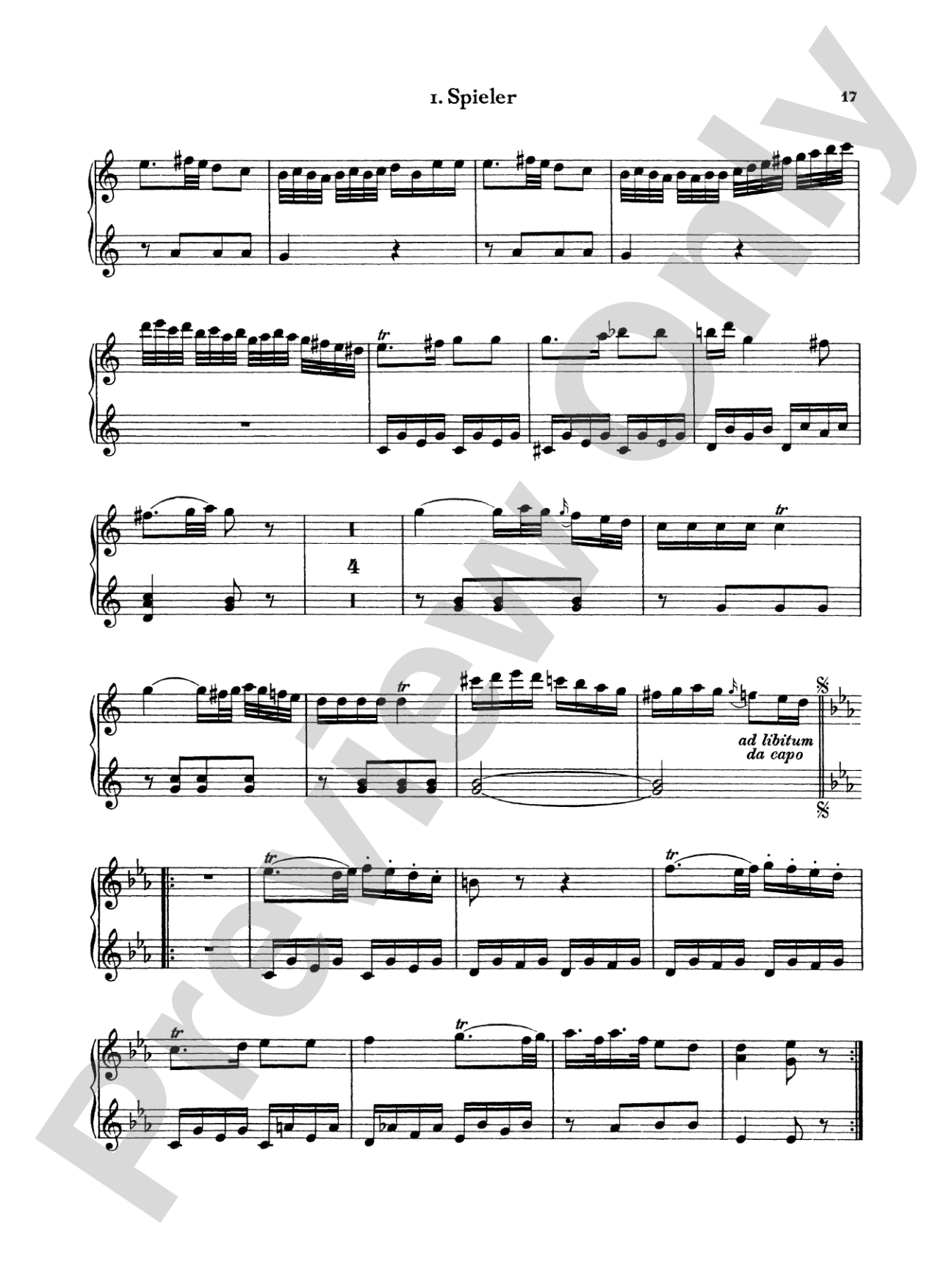 Bach: Sonata in C Major: Piano Duet (1 Piano, 4 Hands) Book