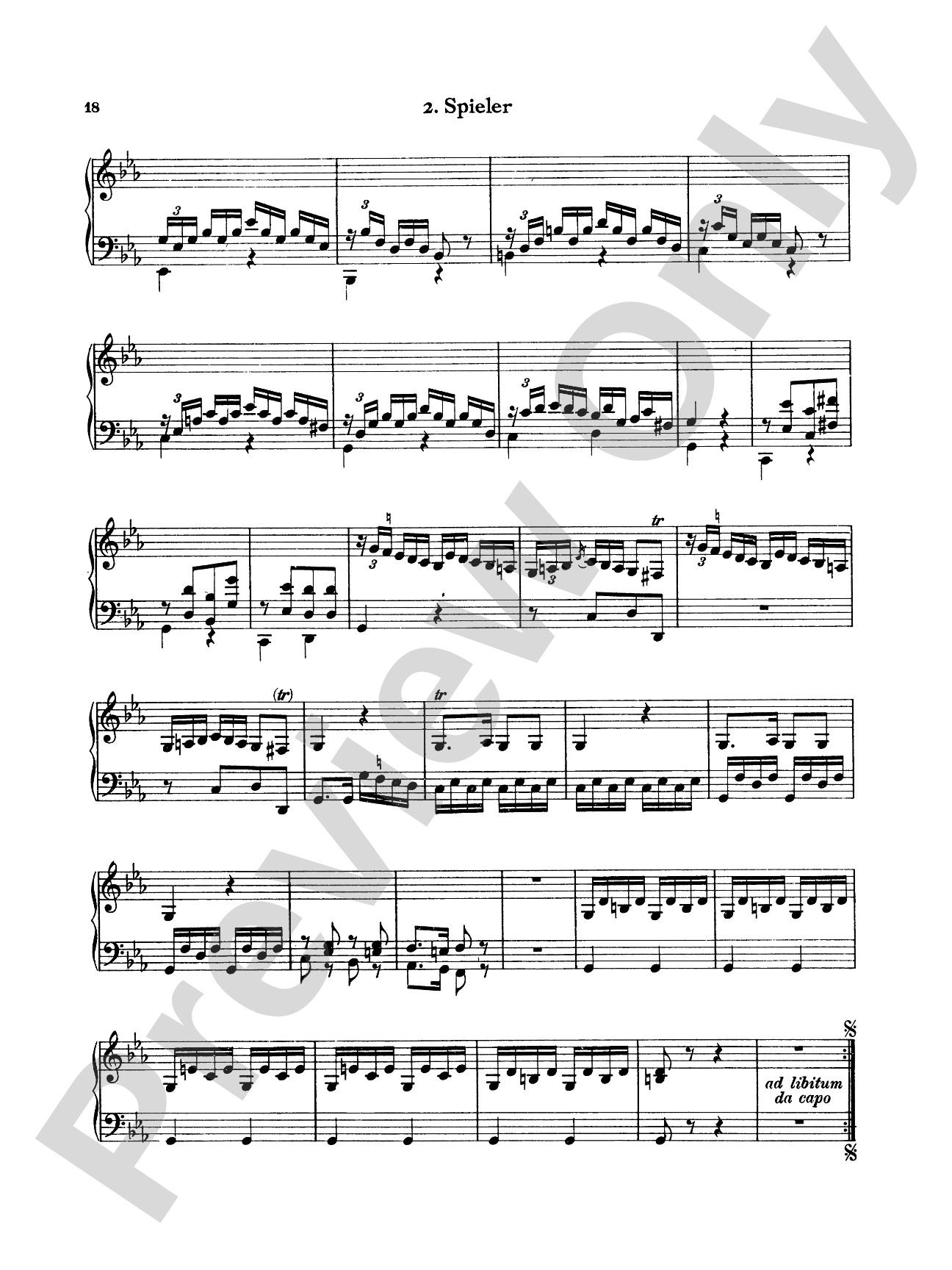 Bach: Sonata in C Major: Piano Duet (1 Piano, 4 Hands) Book
