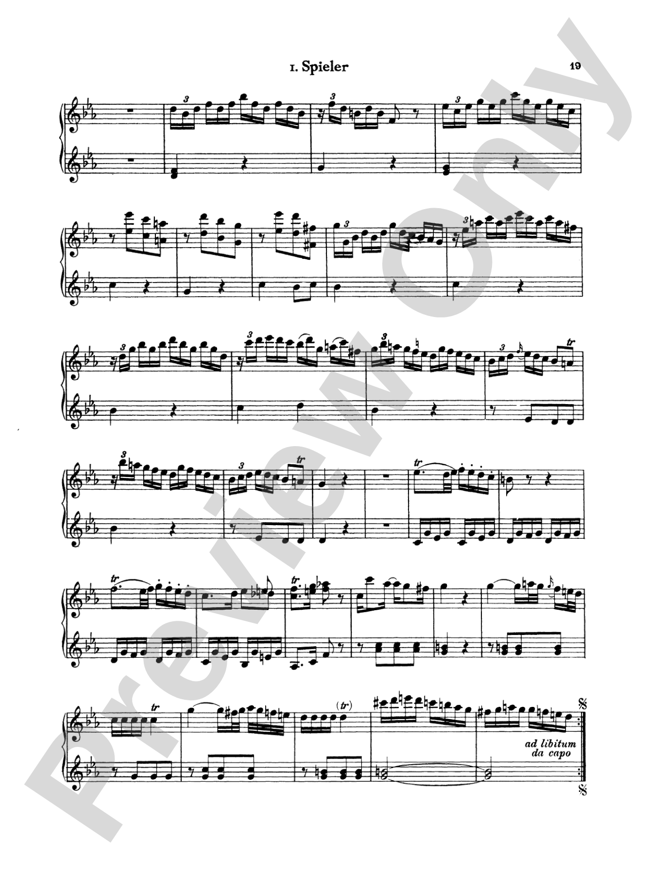 Bach: Sonata in C Major: Piano Duet (1 Piano, 4 Hands) Book