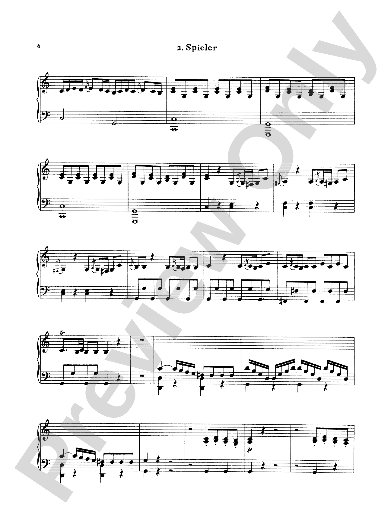 Bach: Sonata in C Major: Piano Duet (1 Piano, 4 Hands) Book