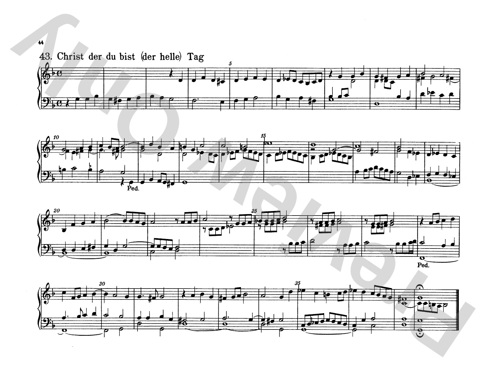 Bach: Forty-four Organ Chorales