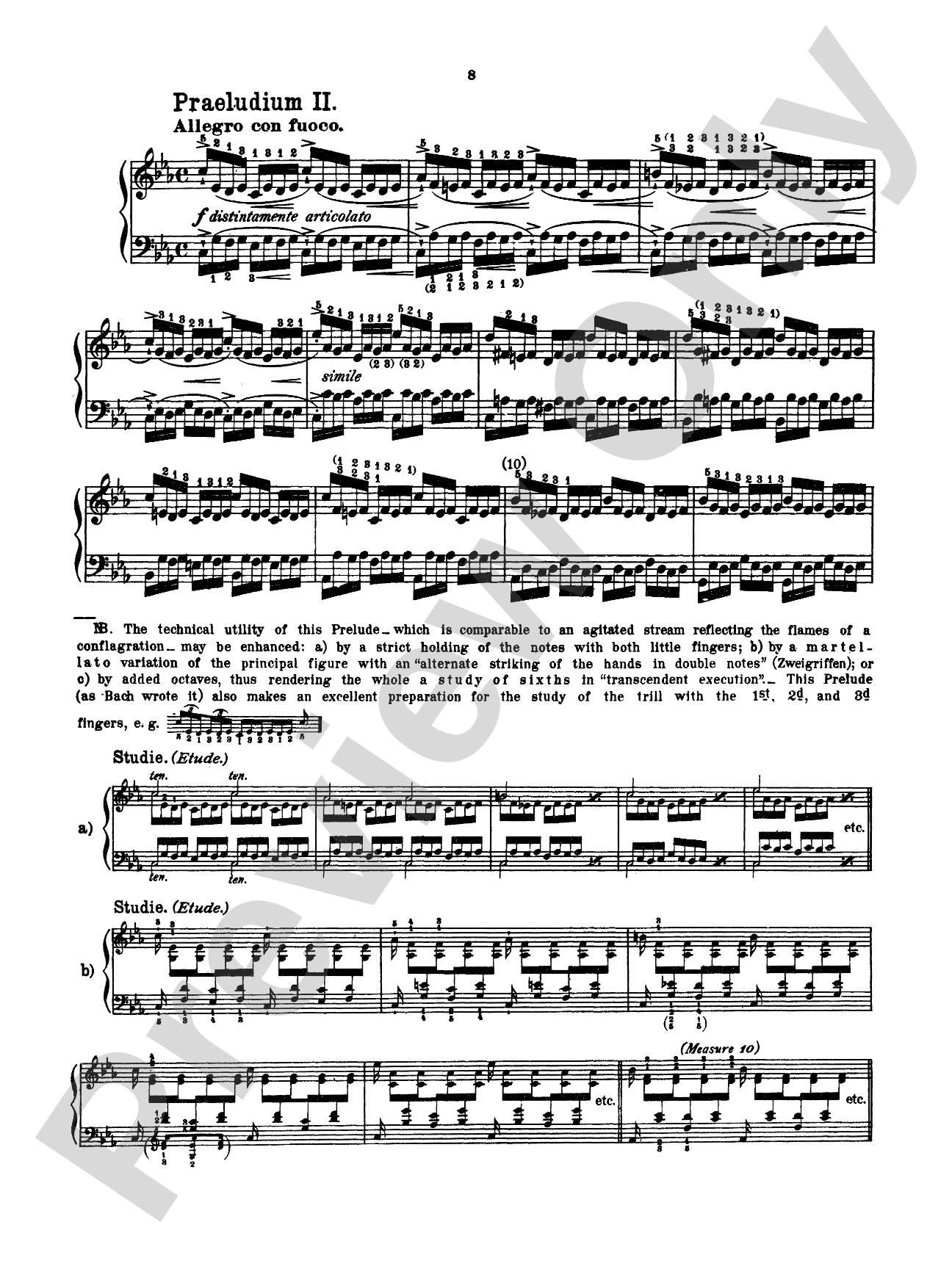 Bach: The Well-Tempered Clavier (Book I, Nos. 1-8) (Ed. Feruccio Busoni)
