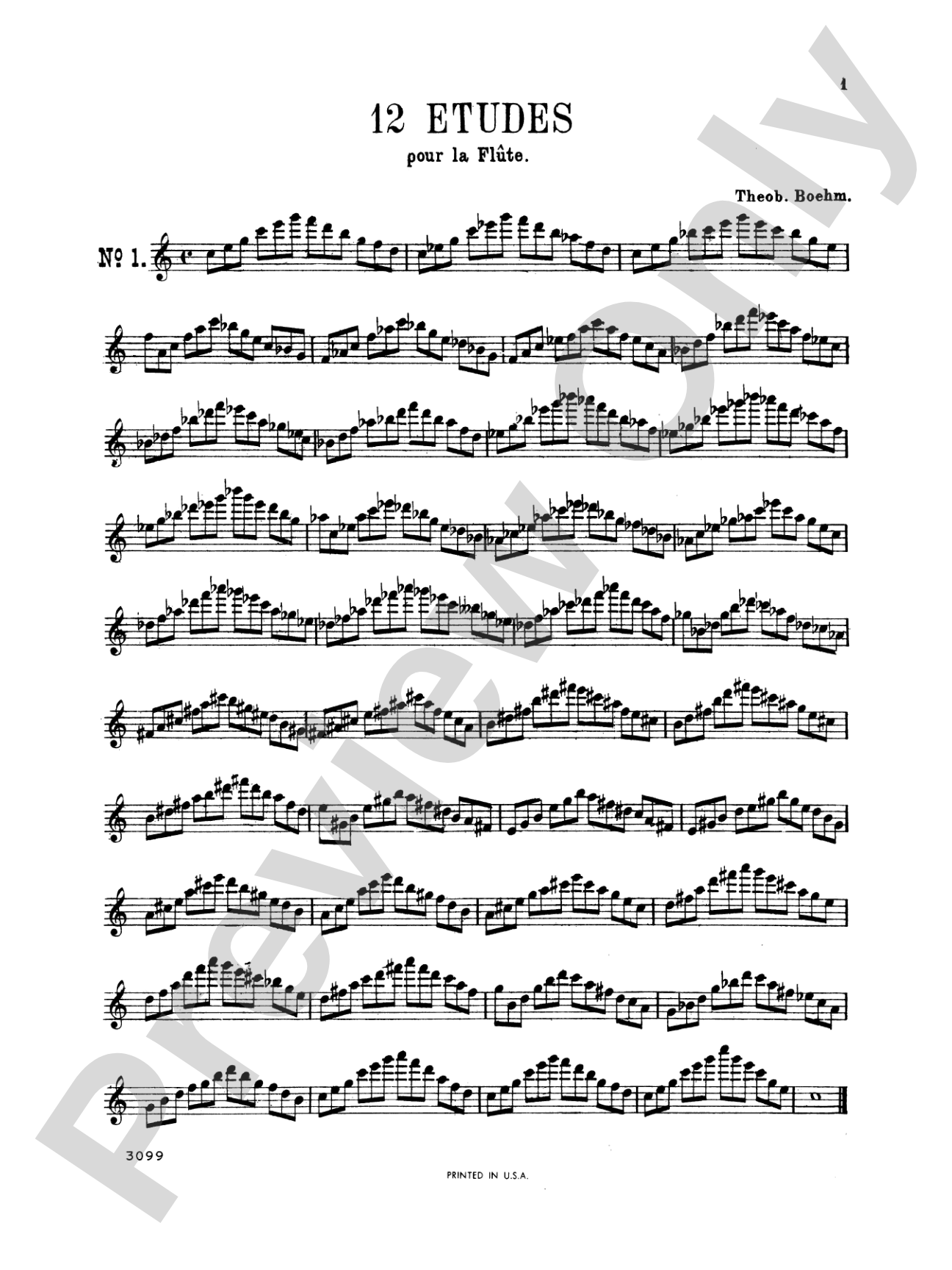 Boehm: Twelve Etudes, Op. 15: Flute Book