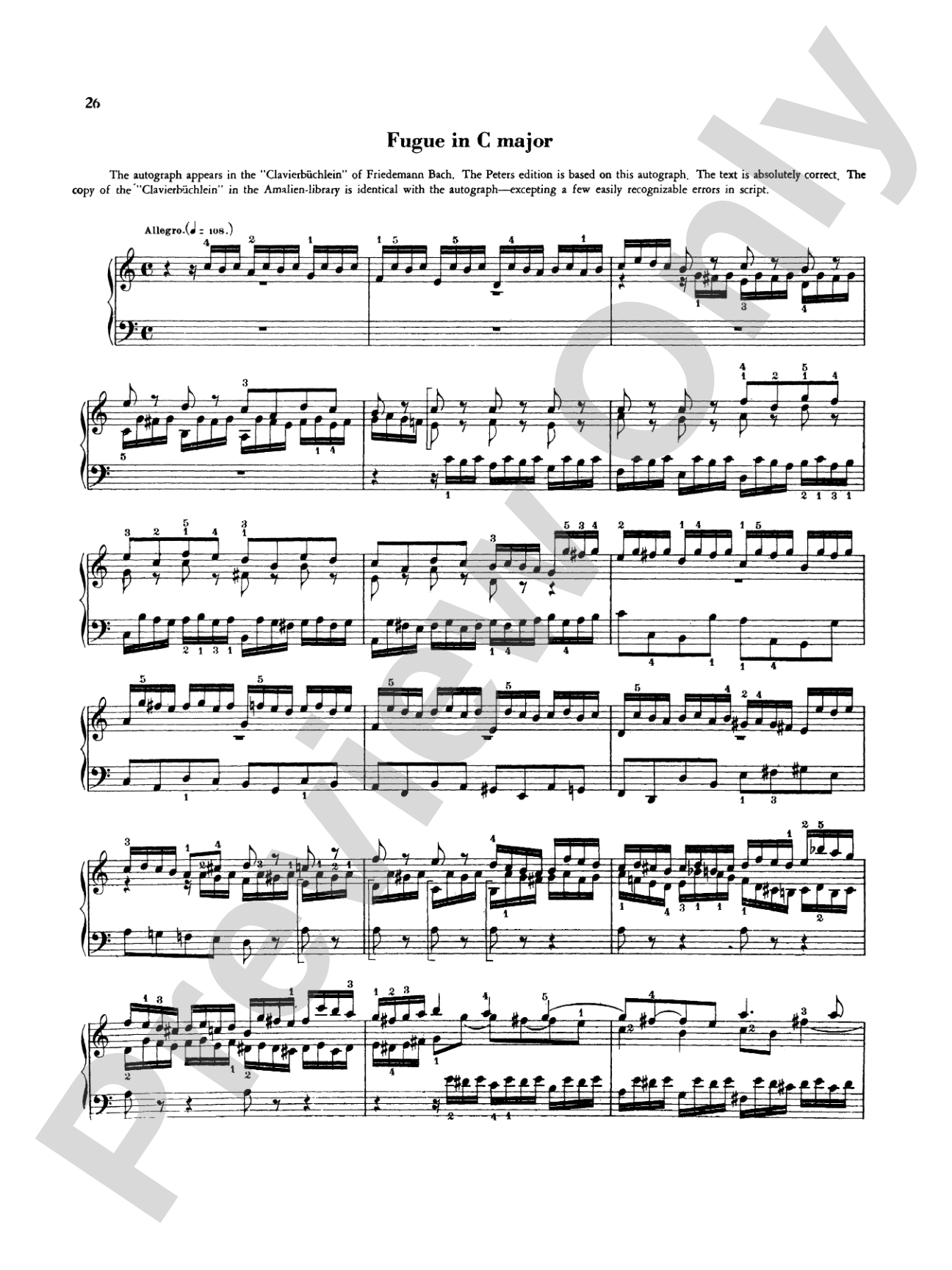 Bach: Various Short Preludes and Fugues