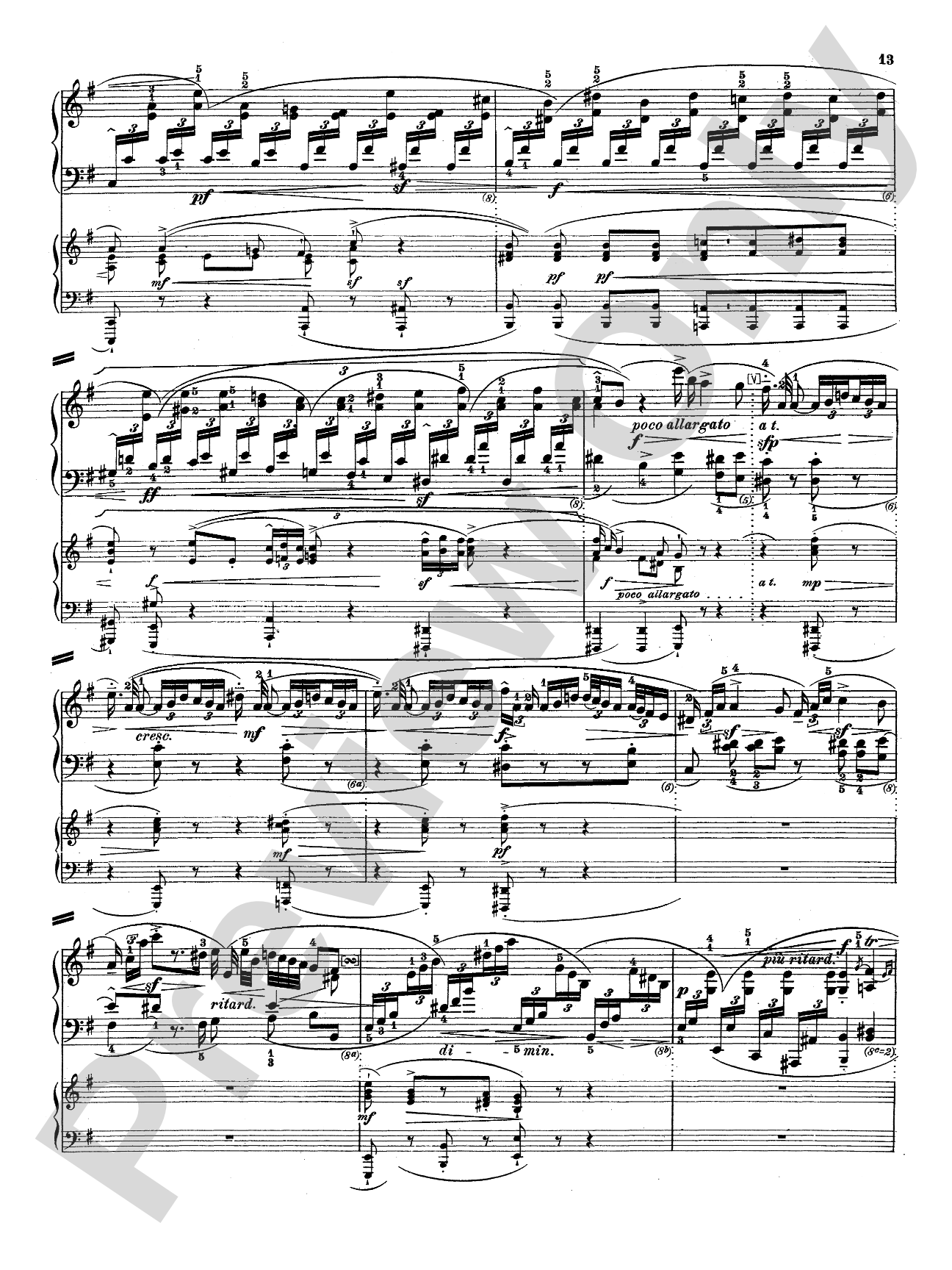 Bach: Piano Concerto in E Minor: Piano Duo (2 Pianos, 4 Hands) Book (2 copies required)
