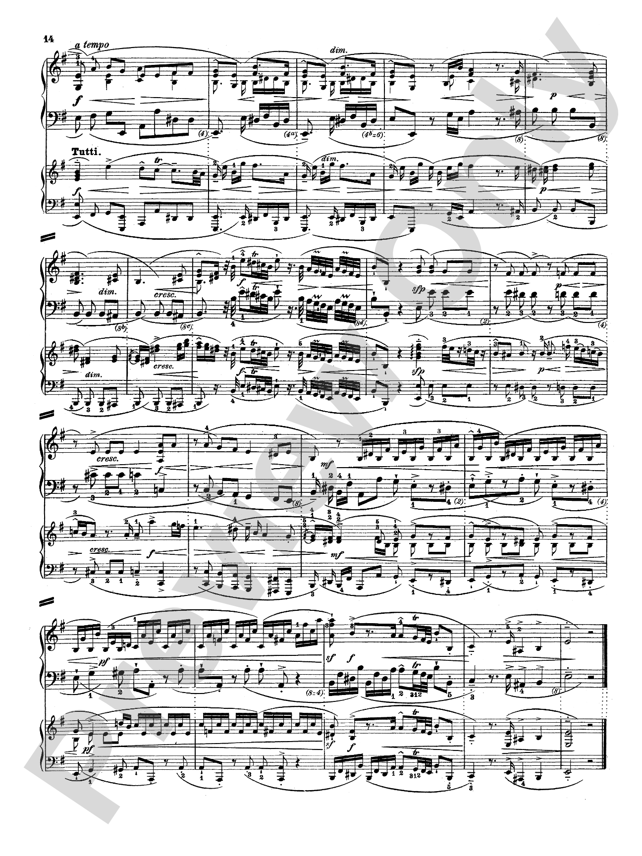 Bach: Piano Concerto in E Minor: Piano Duo (2 Pianos, 4 Hands) Book (2 copies required)