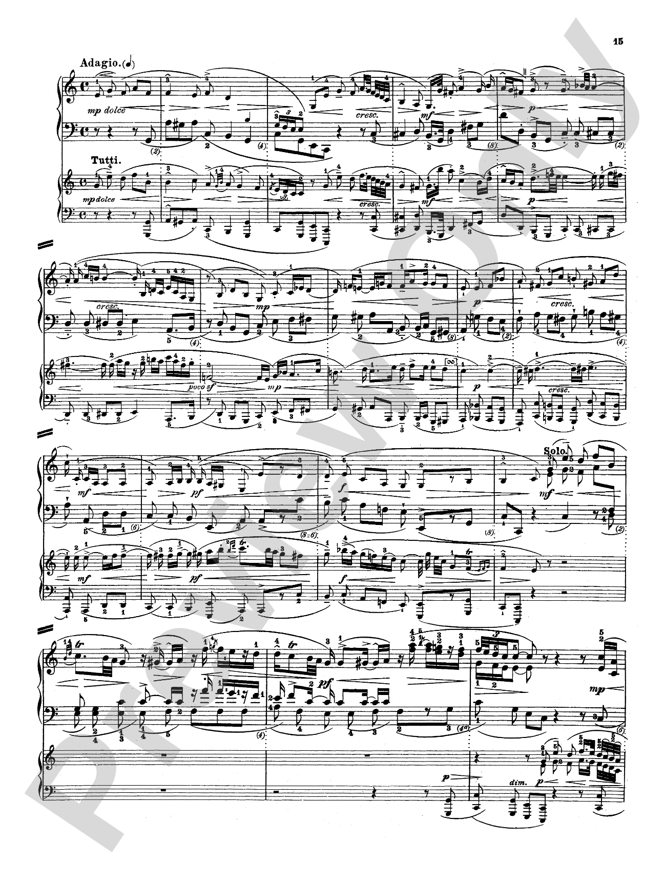 Bach: Piano Concerto in E Minor: Piano Duo (2 Pianos, 4 Hands) Book (2 copies required)