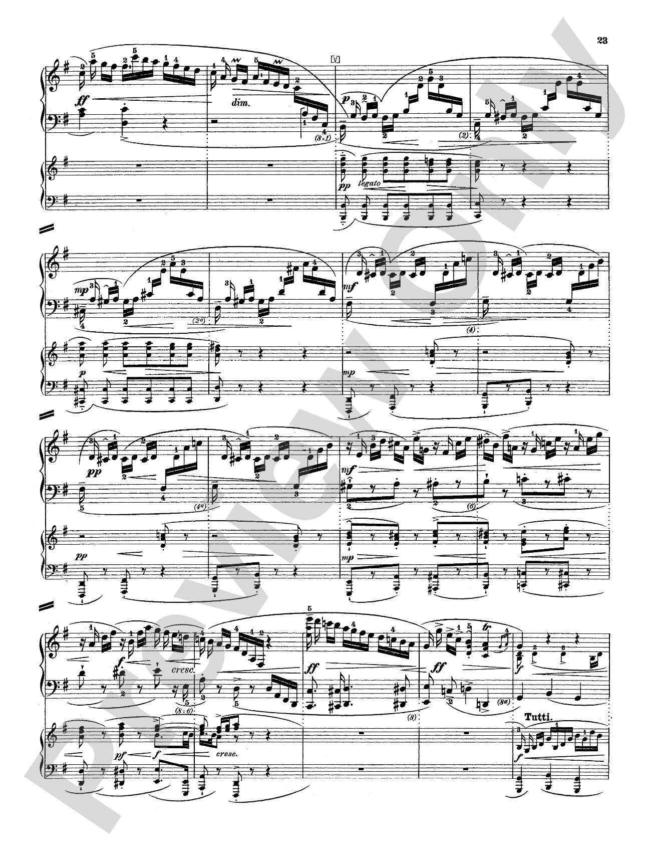 Bach: Piano Concerto in E Minor: Piano Duo (2 Pianos, 4 Hands) Book (2 copies required)
