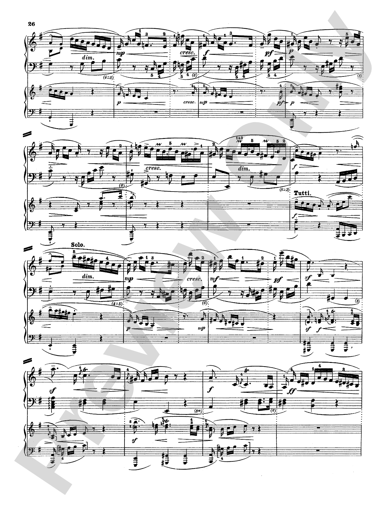 Bach: Piano Concerto in E Minor: Piano Duo (2 Pianos, 4 Hands) Book (2 copies required)