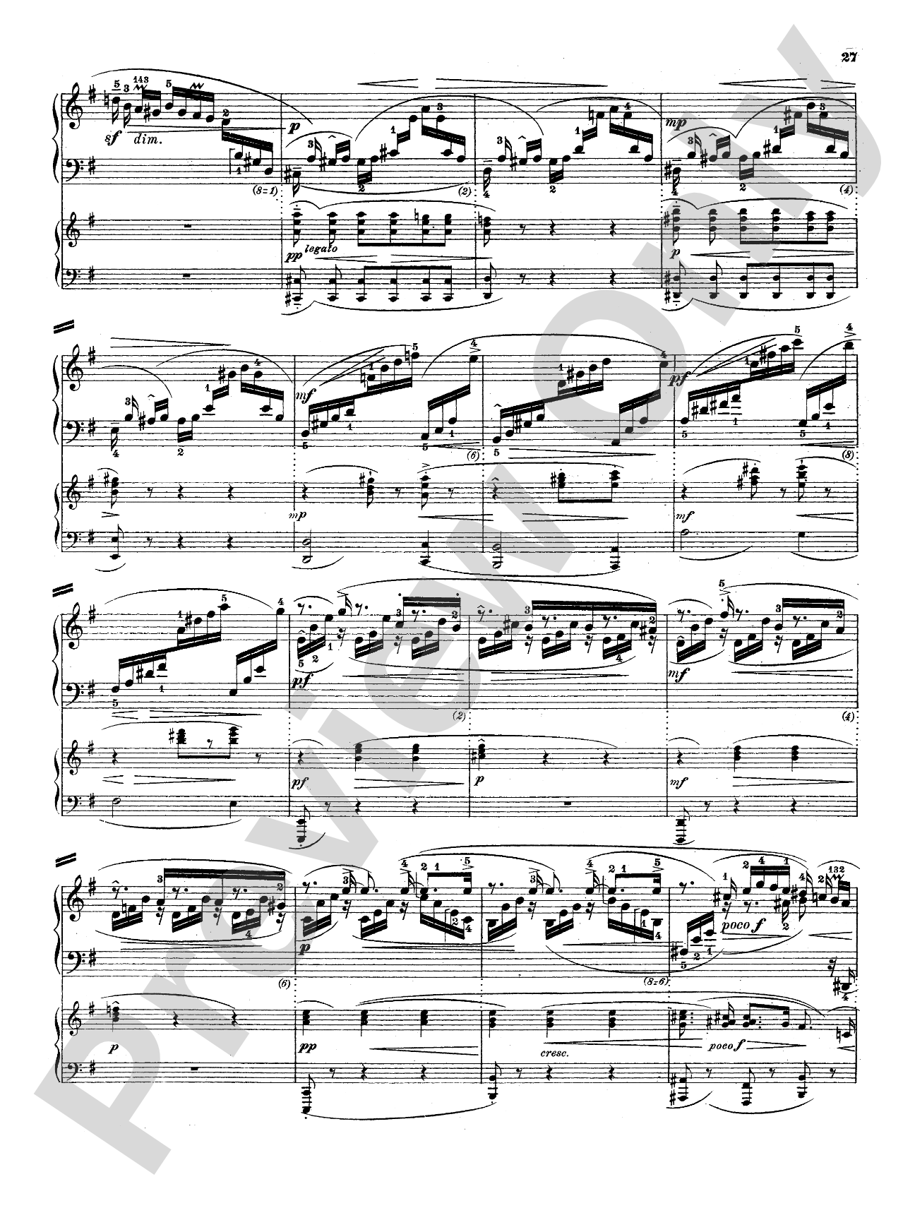 Bach: Piano Concerto in E Minor: Piano Duo (2 Pianos, 4 Hands) Book (2 copies required)