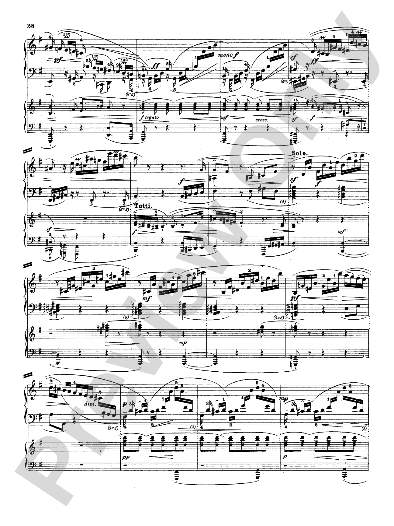 Bach: Piano Concerto in E Minor: Piano Duo (2 Pianos, 4 Hands) Book (2 copies required)