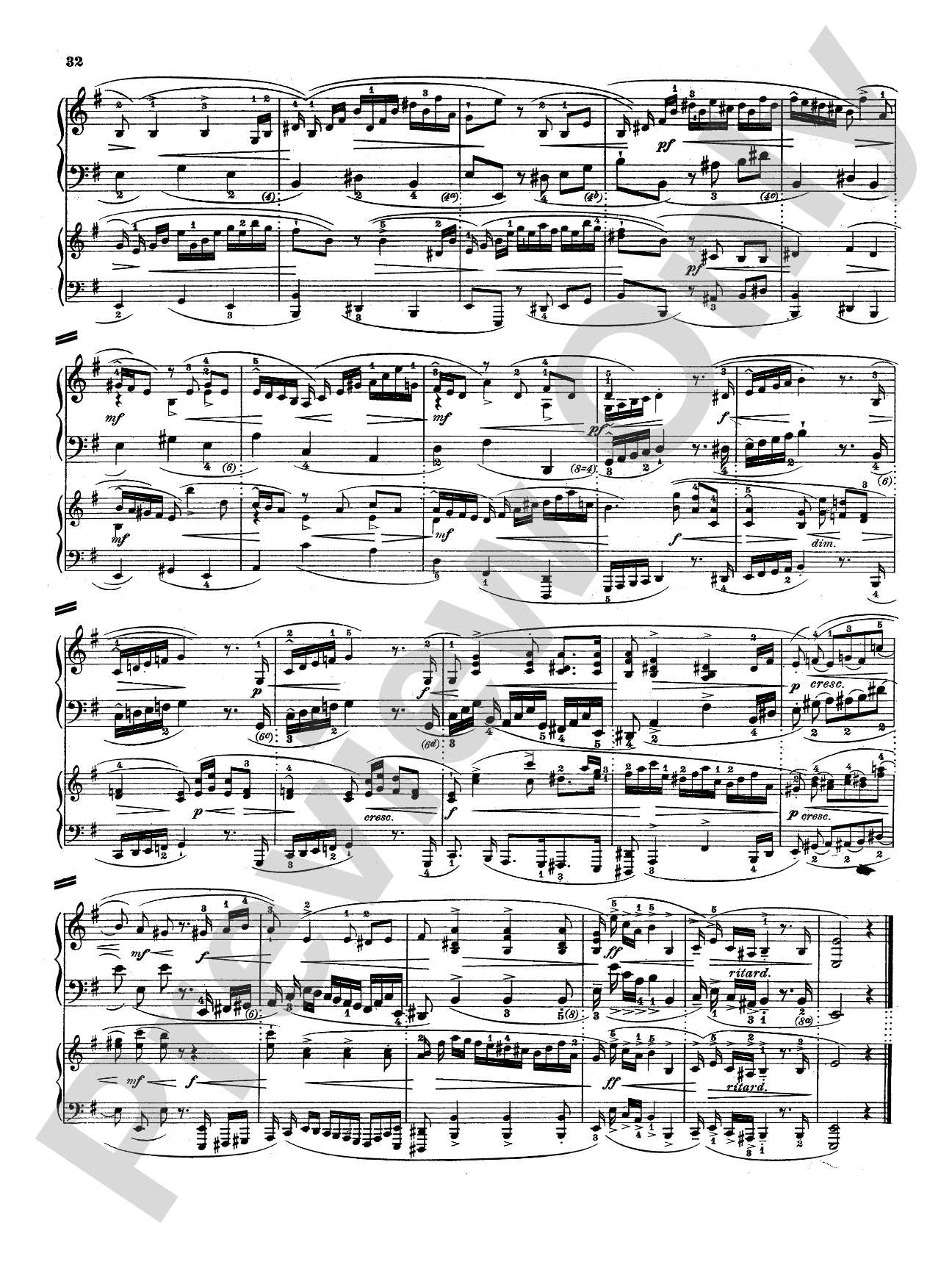 Bach: Piano Concerto in E Minor: Piano Duo (2 Pianos, 4 Hands) Book (2 copies required)