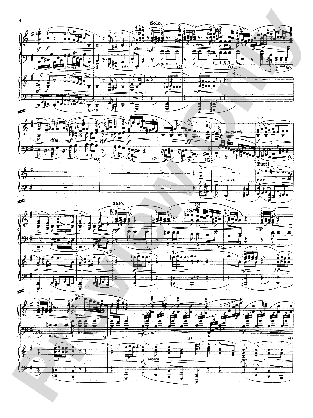 Bach: Piano Concerto in E Minor: Piano Duo (2 Pianos, 4 Hands) Book (2 copies required)