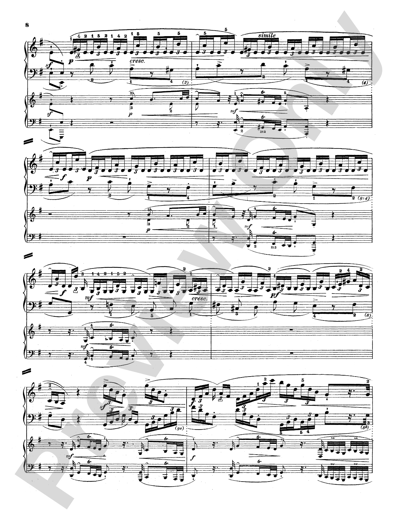 Bach: Piano Concerto in E Minor: Piano Duo (2 Pianos, 4 Hands) Book (2 copies required)