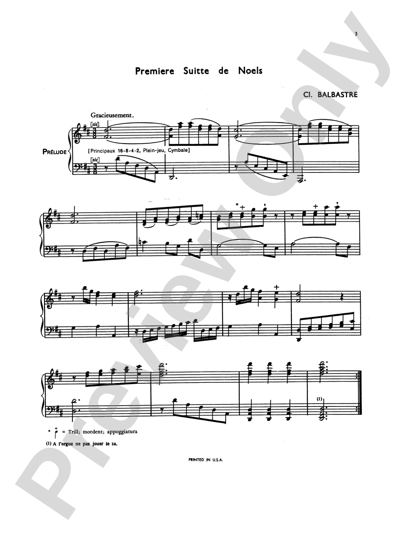Balbastre: Noels, Volume I: Organ Book