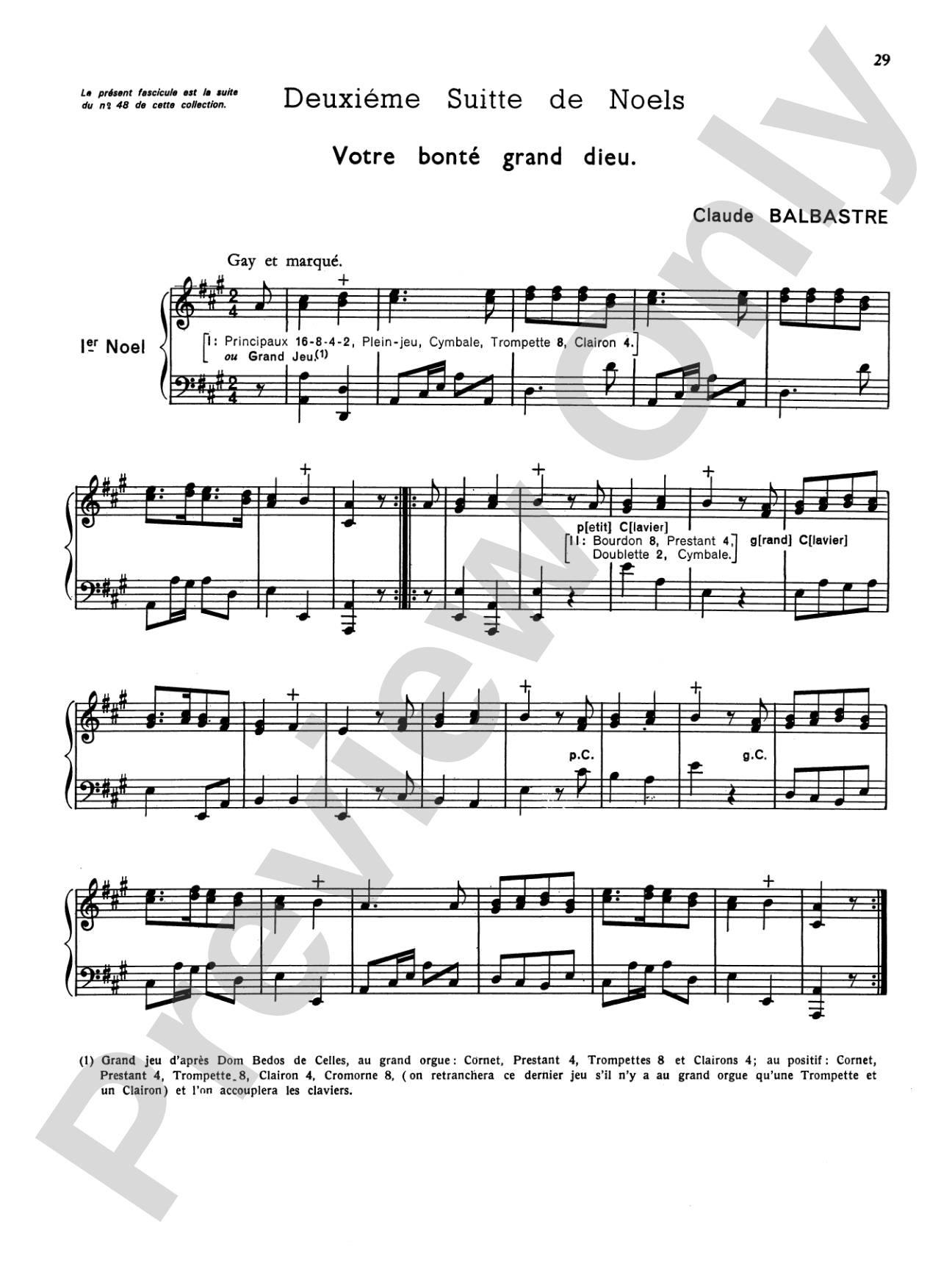 Balbastre: Noels, Volume II: Organ Book