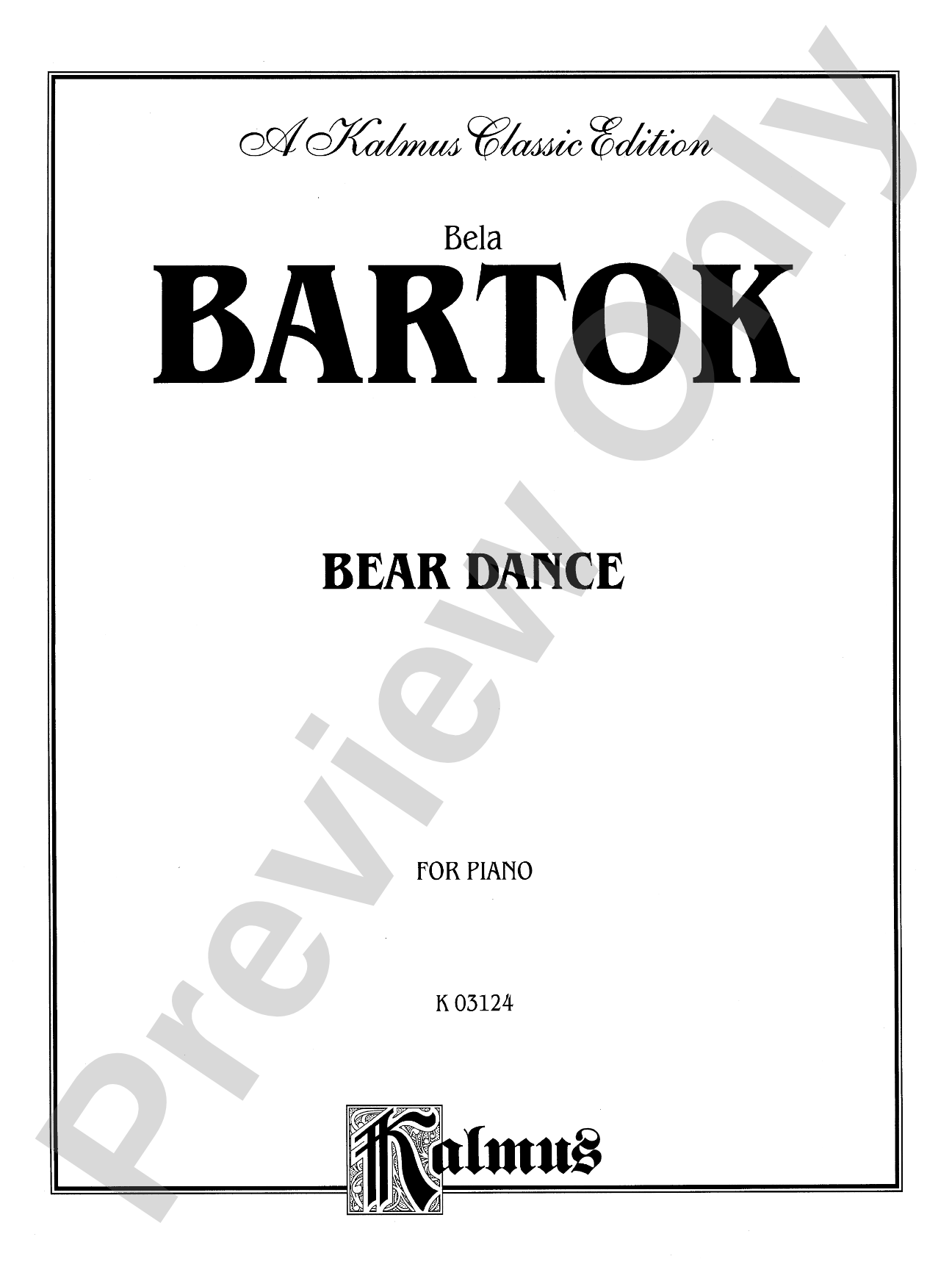 Bartók: Bear Dance: Piano