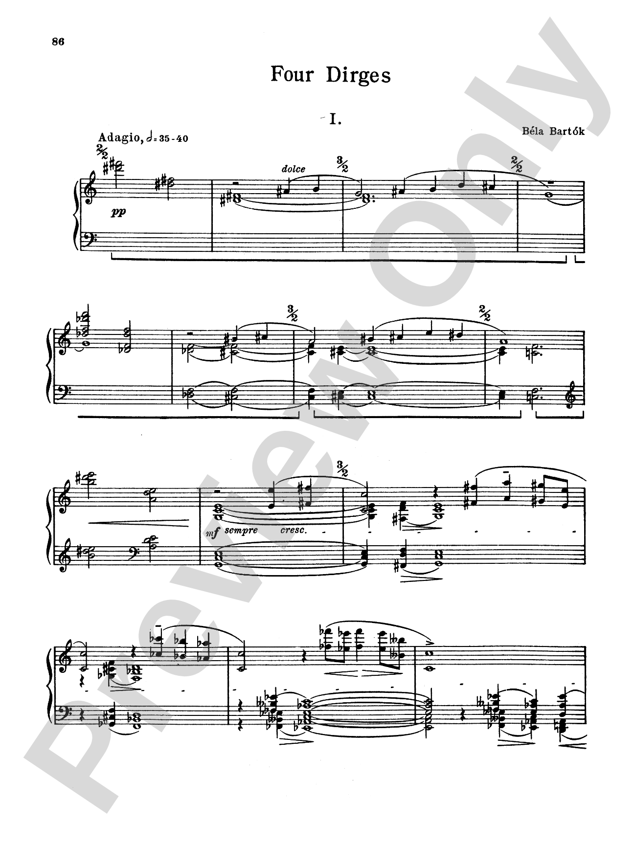 Bartók: Four Nenies, Op. 8: Piano