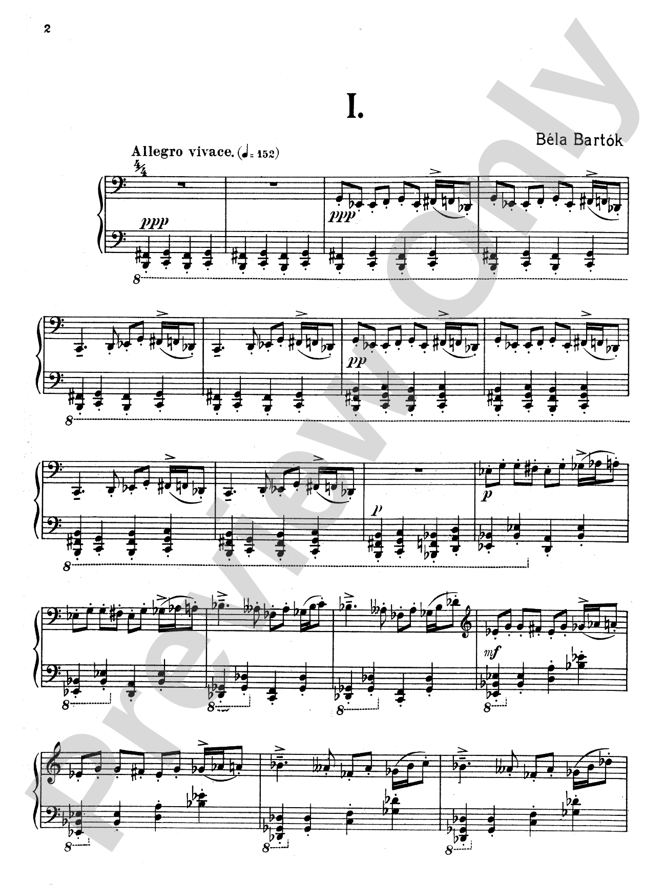 Bartók: Two Roumanian Dances, Op. 8A: Piano