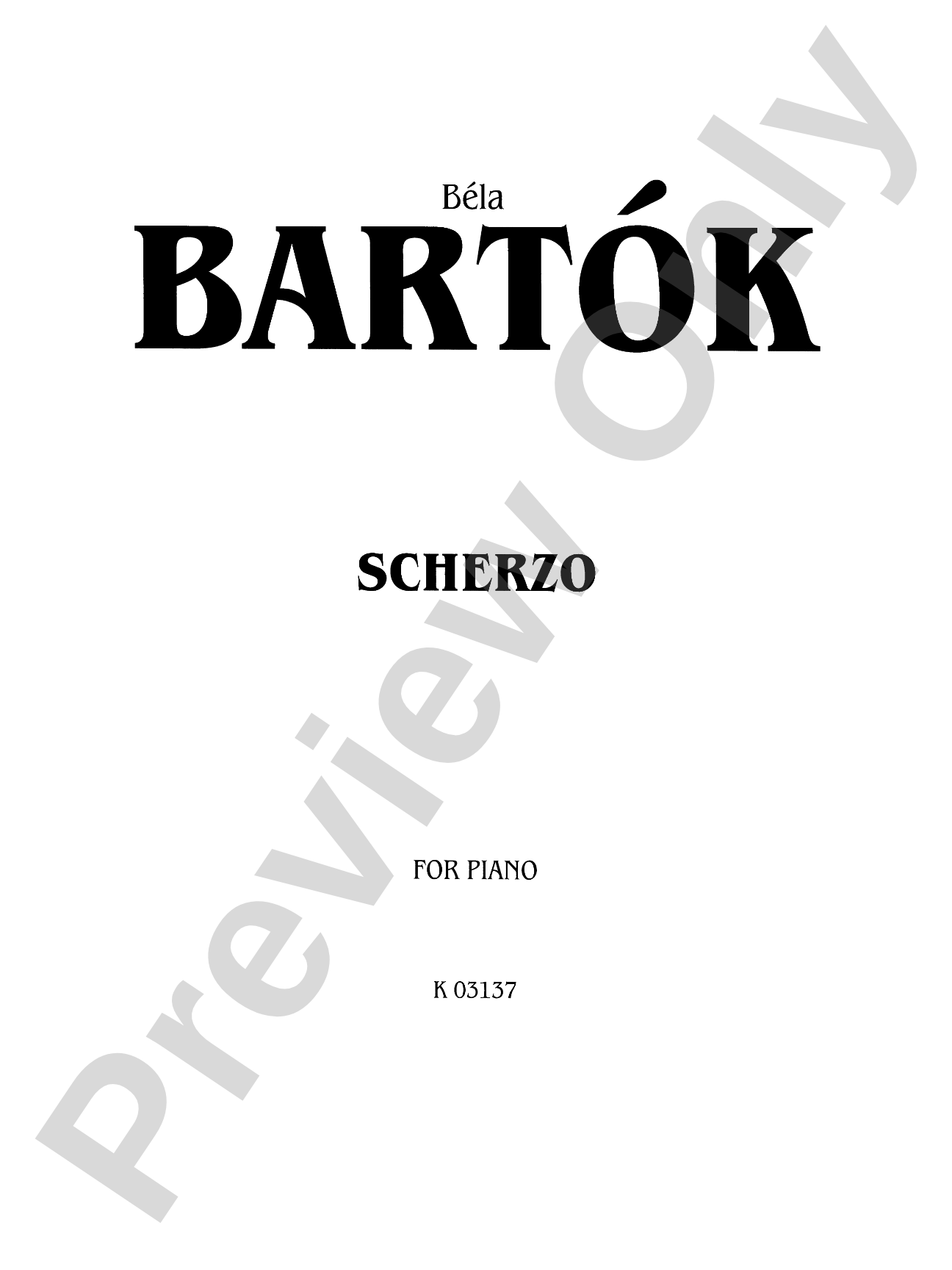 Bartók: Scherzo (Gmunden 1903): Piano
